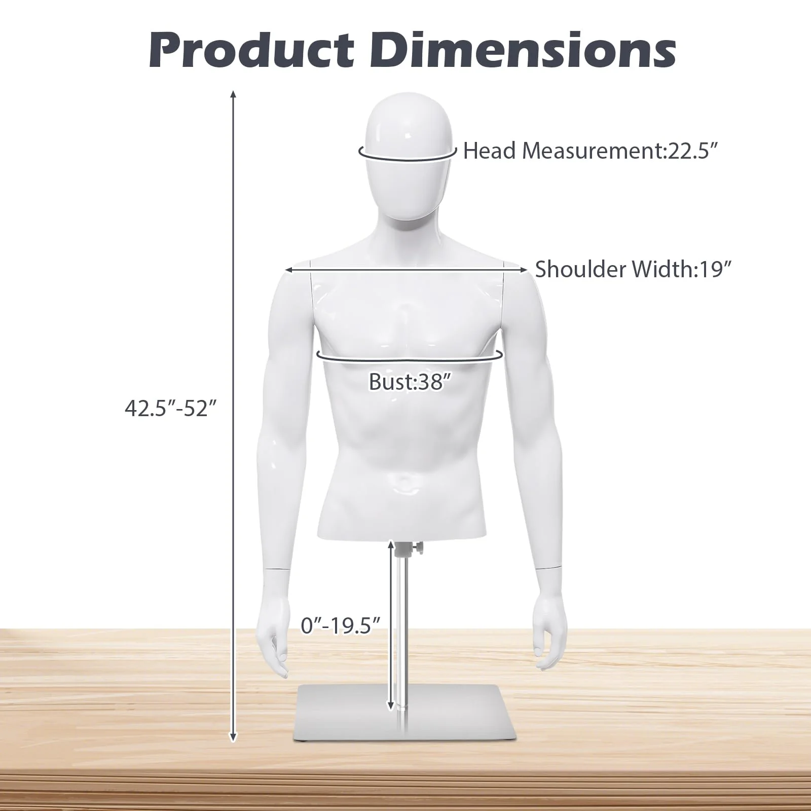 Goplus PP Men Model Mannequin Torso for Tailor Shop - Image 7