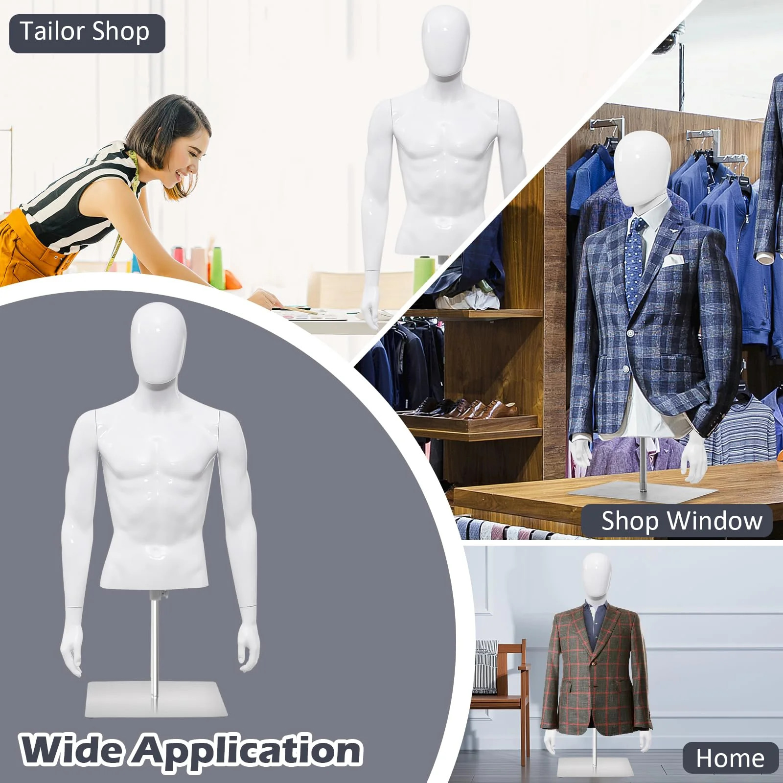 Goplus PP Men Model Mannequin Torso for Tailor Shop - Image 8