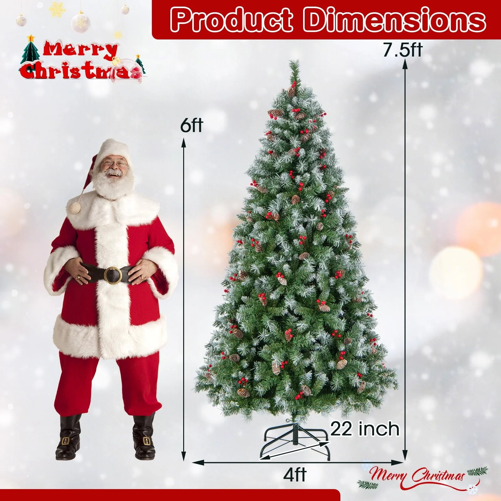 Goplus Pre-Lit Christmas Tree with 8 Lighting Modes - Image 8