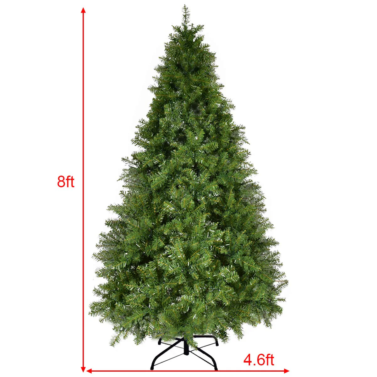 Goplus Pre-lit Christmas Tree, 8FT Premium Hinged Spruce Tree - Image 5