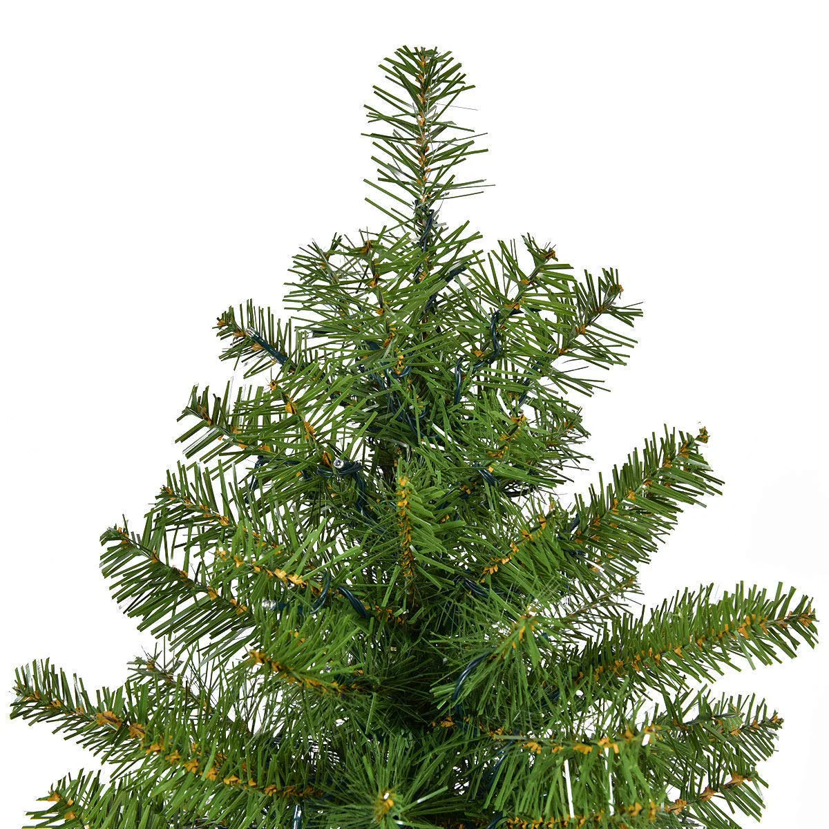 Goplus Pre-Lit Christmas Tree Artificial PVC Spruce Hinged with 560 LED Lights and Solid Metal Legs - Image 5