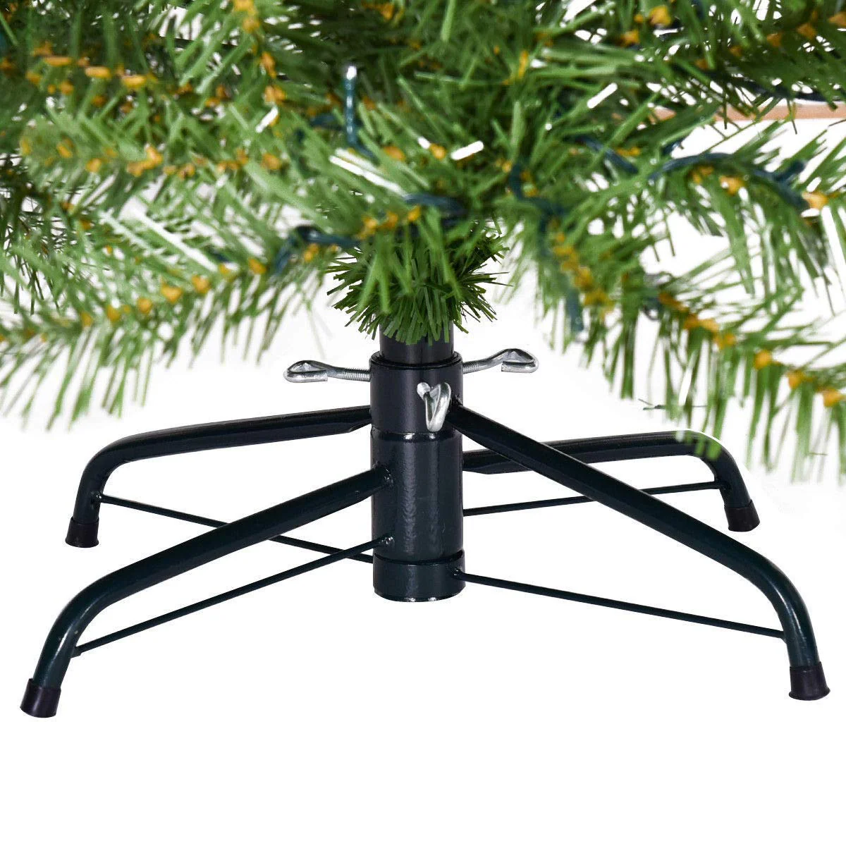 Goplus Pre-Lit Christmas Tree Artificial PVC Spruce Hinged with 560 LED Lights and Solid Metal Legs - Image 7