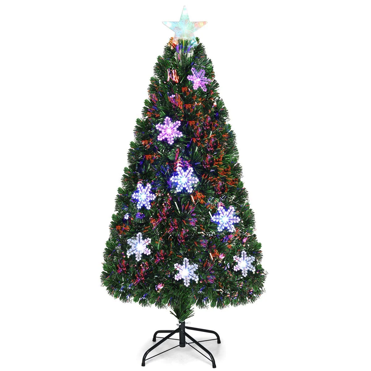 Goplus Pre-Lit Fiber Optic Artificial Christmas Tree - Image 10