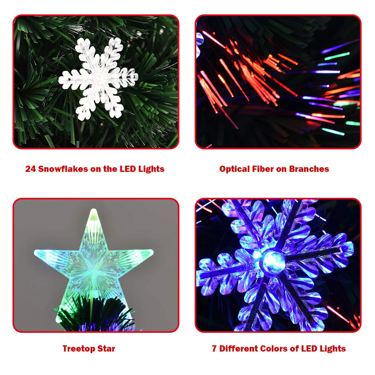 Goplus Pre-Lit Fiber Optic Artificial Christmas Tree - Image 4