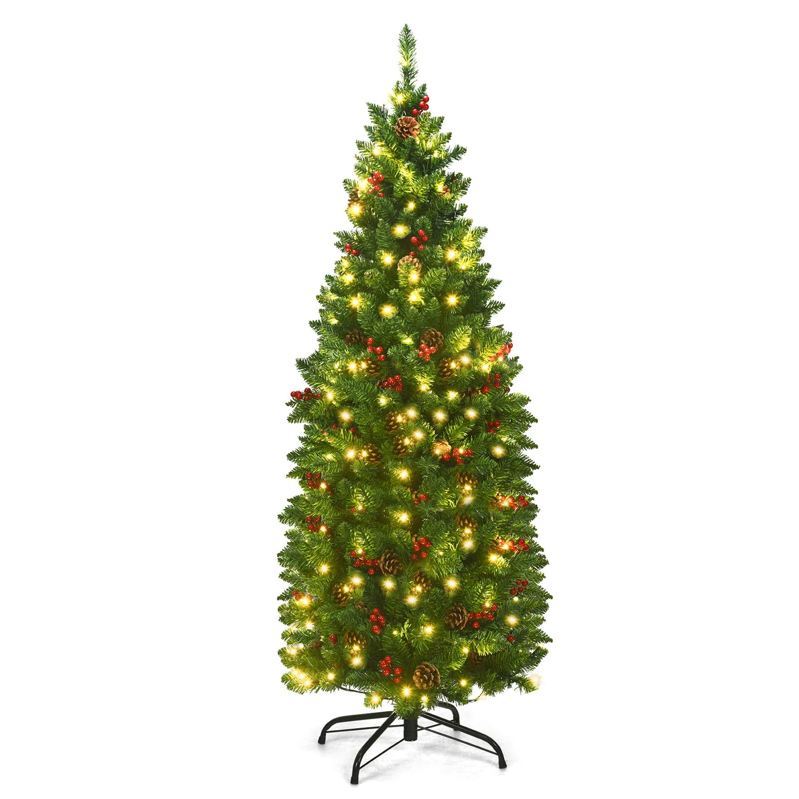 Goplus Pre-Lit Pencil Christmas Tree