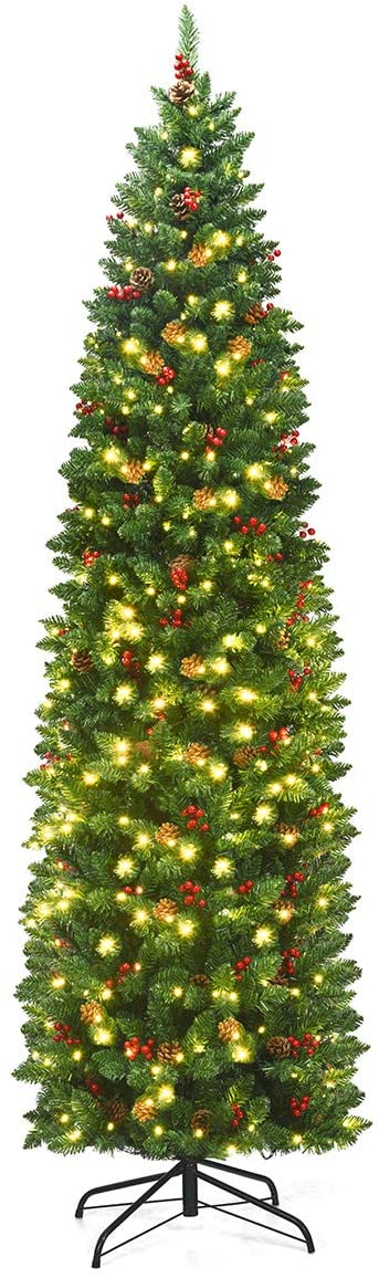 Goplus Pre-Lit Pencil Christmas Tree - Image 11