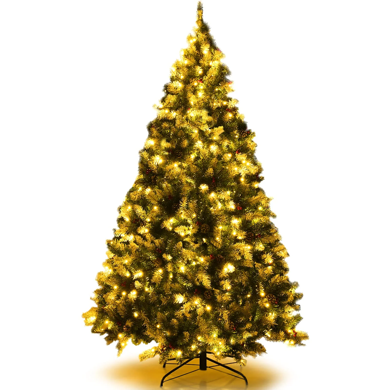 Goplus Pre-lit Snow Flocked Christmas Tree,Hinged Artificial Xmas Tree, Indoor Holiday Festival Decoration - Image 8