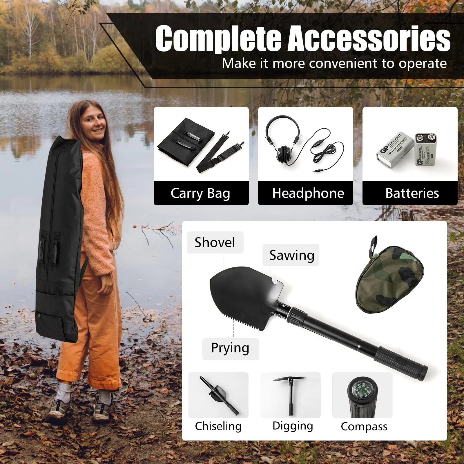 Goplus Professional Higher Accuracy Gold Detector with Backlit LCD Display for Adults - Image 6