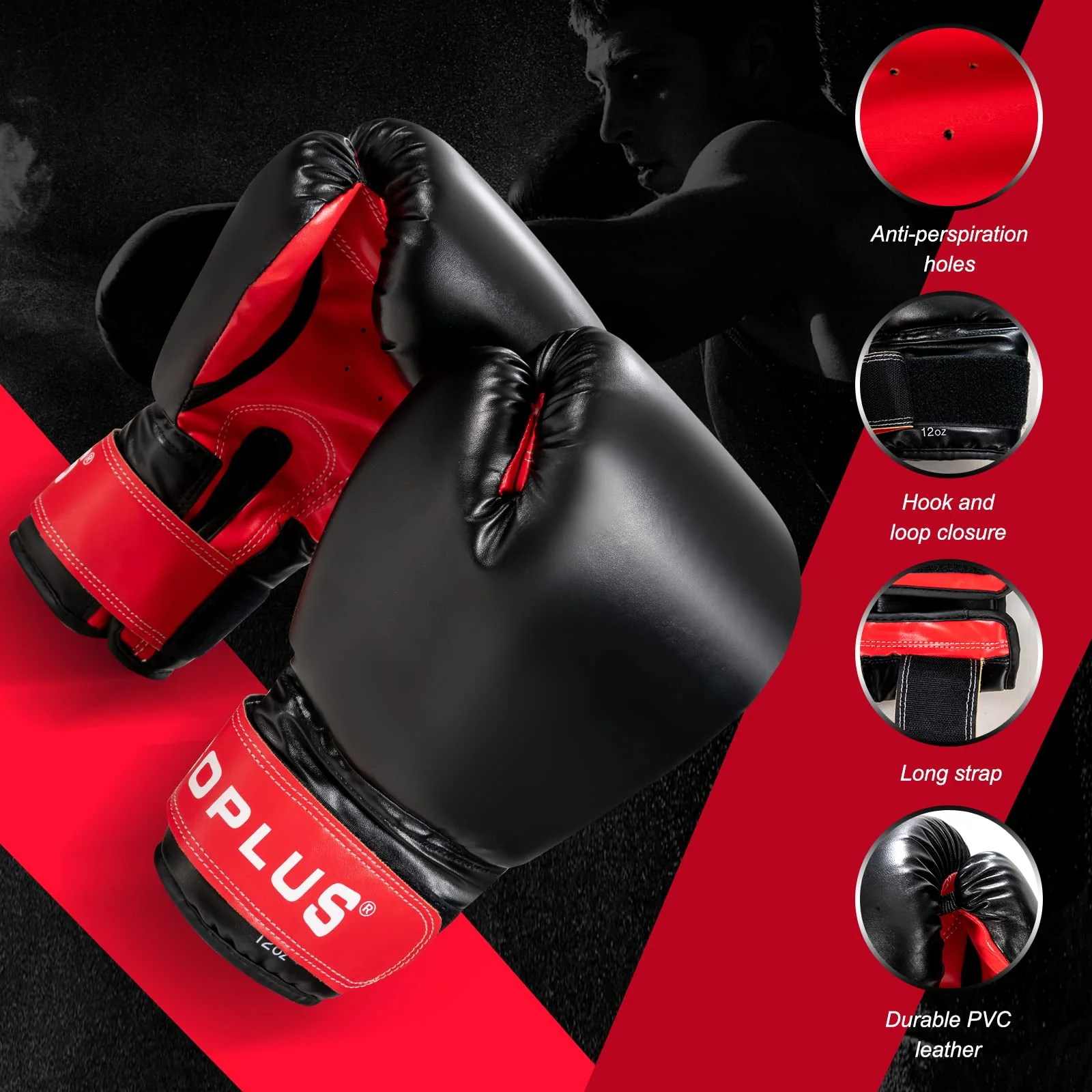 Goplus Punching Bag for Adults, 56 lbs Heavy Hanging Boxing Bag Set with 12 OZ Punching Gloves & Hand Wraps - Image 4