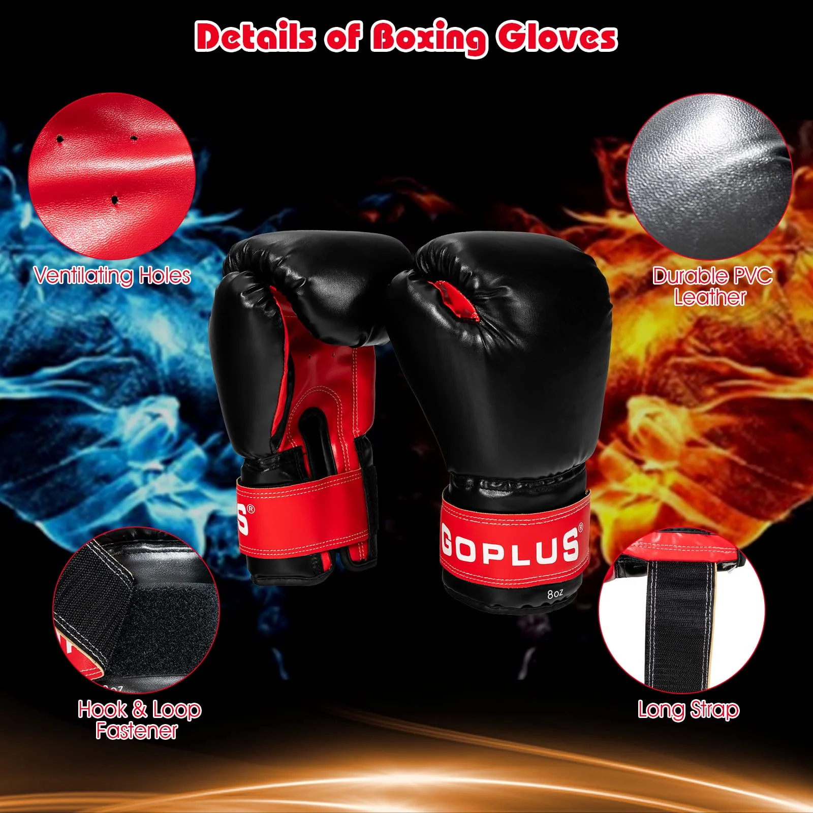 Goplus Punching Bag Set for Kids , Filled Boxing Heavy Bag with Punching Gloves & Hand Wraps - Image 4