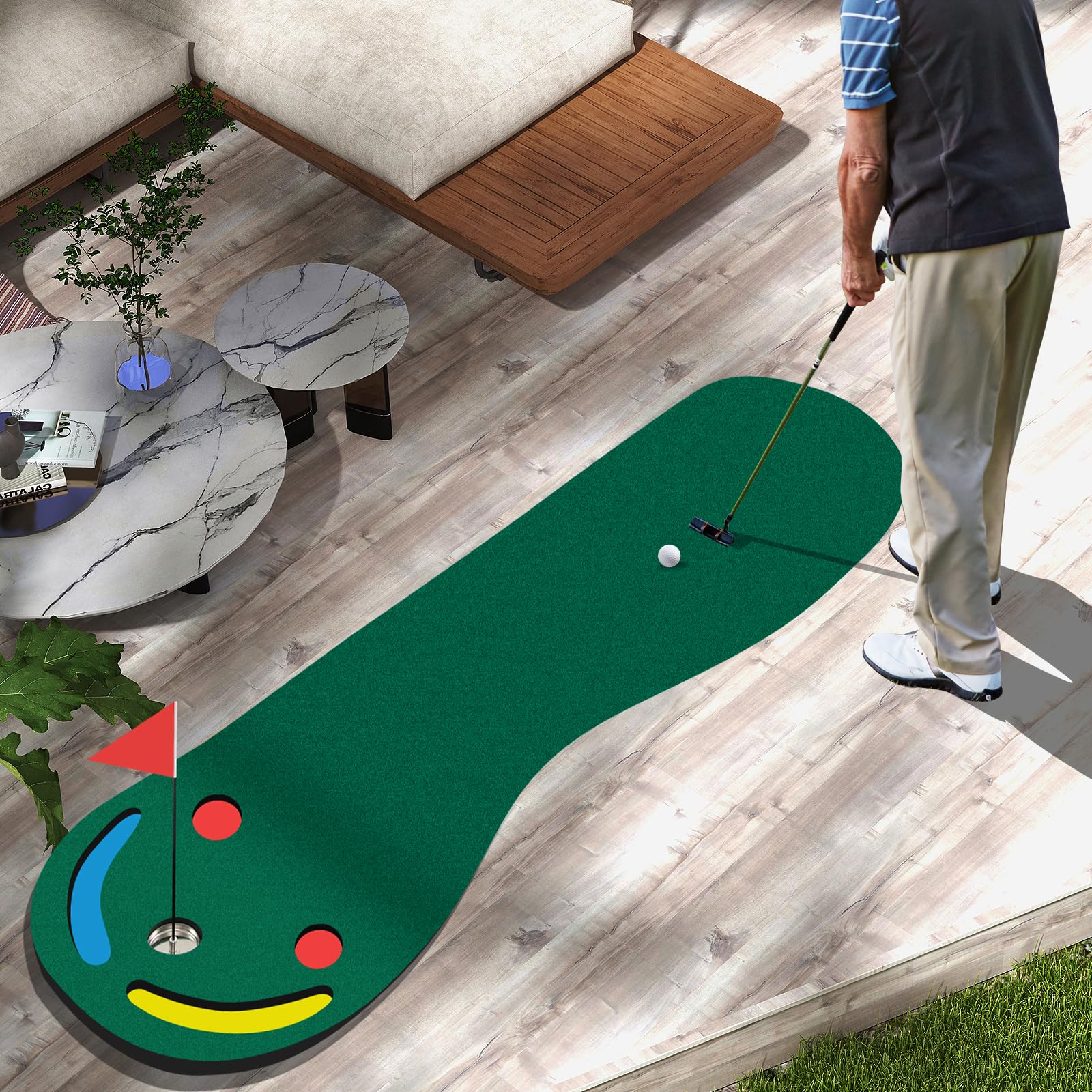 Goplus Outdoor Portable Golf Practice Training Mat, 9.8 FT x 3 FT - Image 7