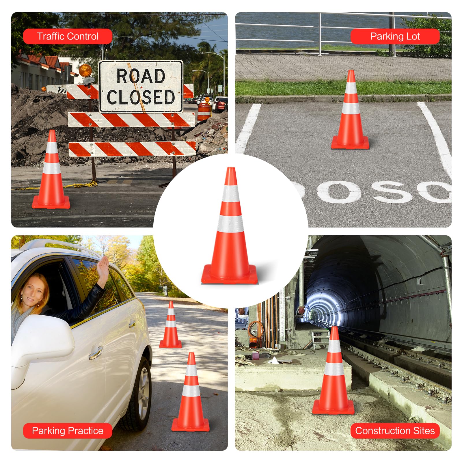 Goplus PVC Traffic Cones - Image 3