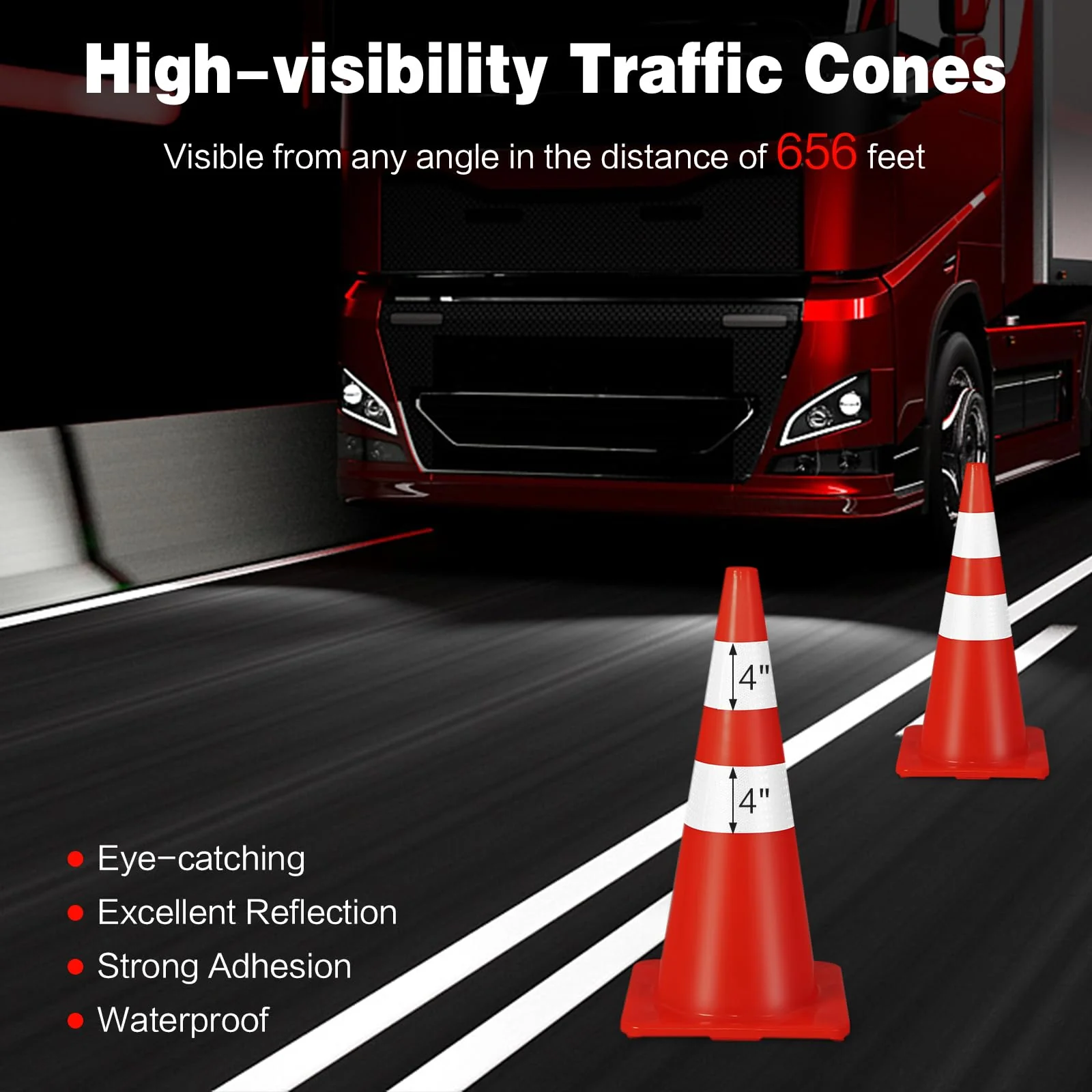 Goplus PVC Traffic Cones - Image 5