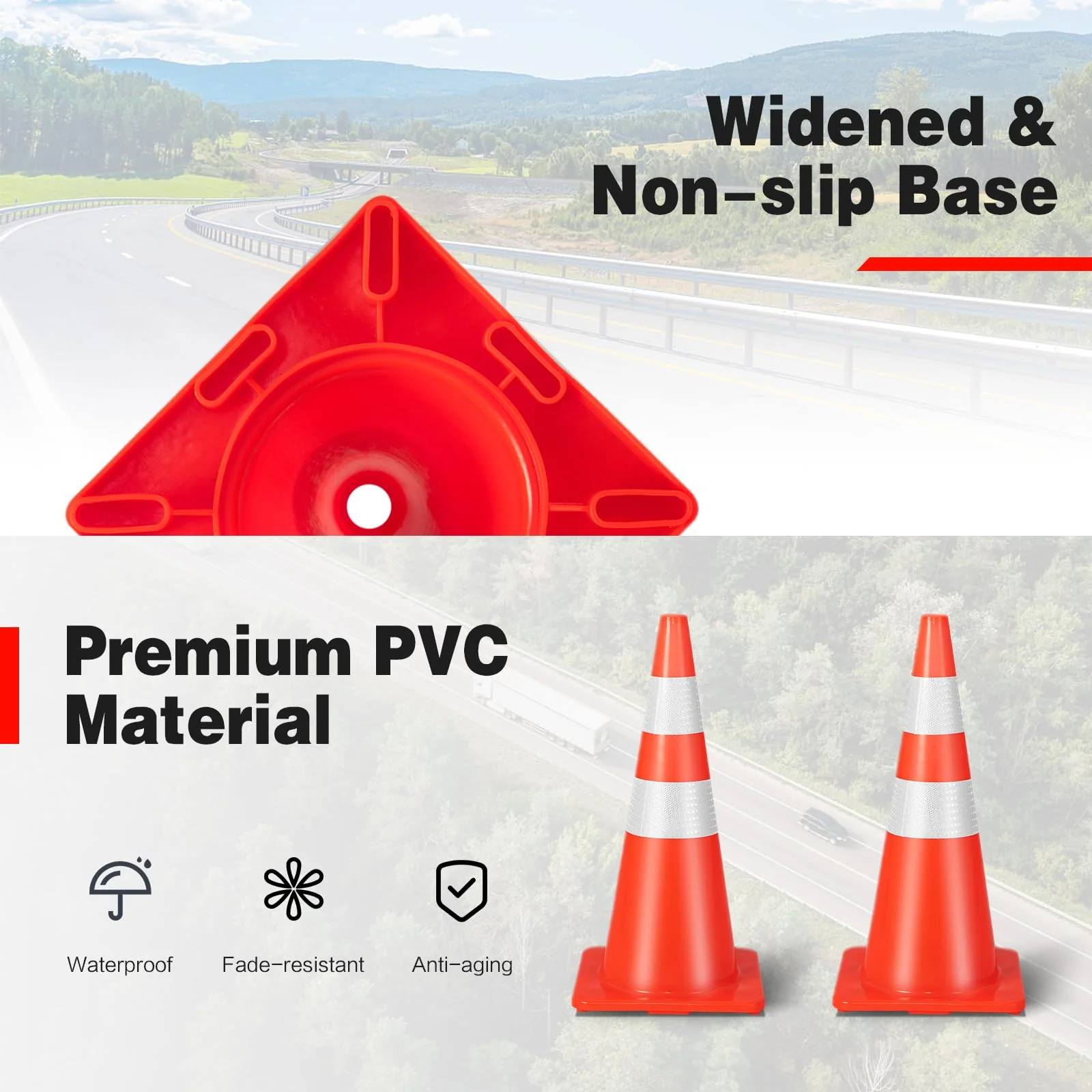 Goplus PVC Traffic Cones - Image 6
