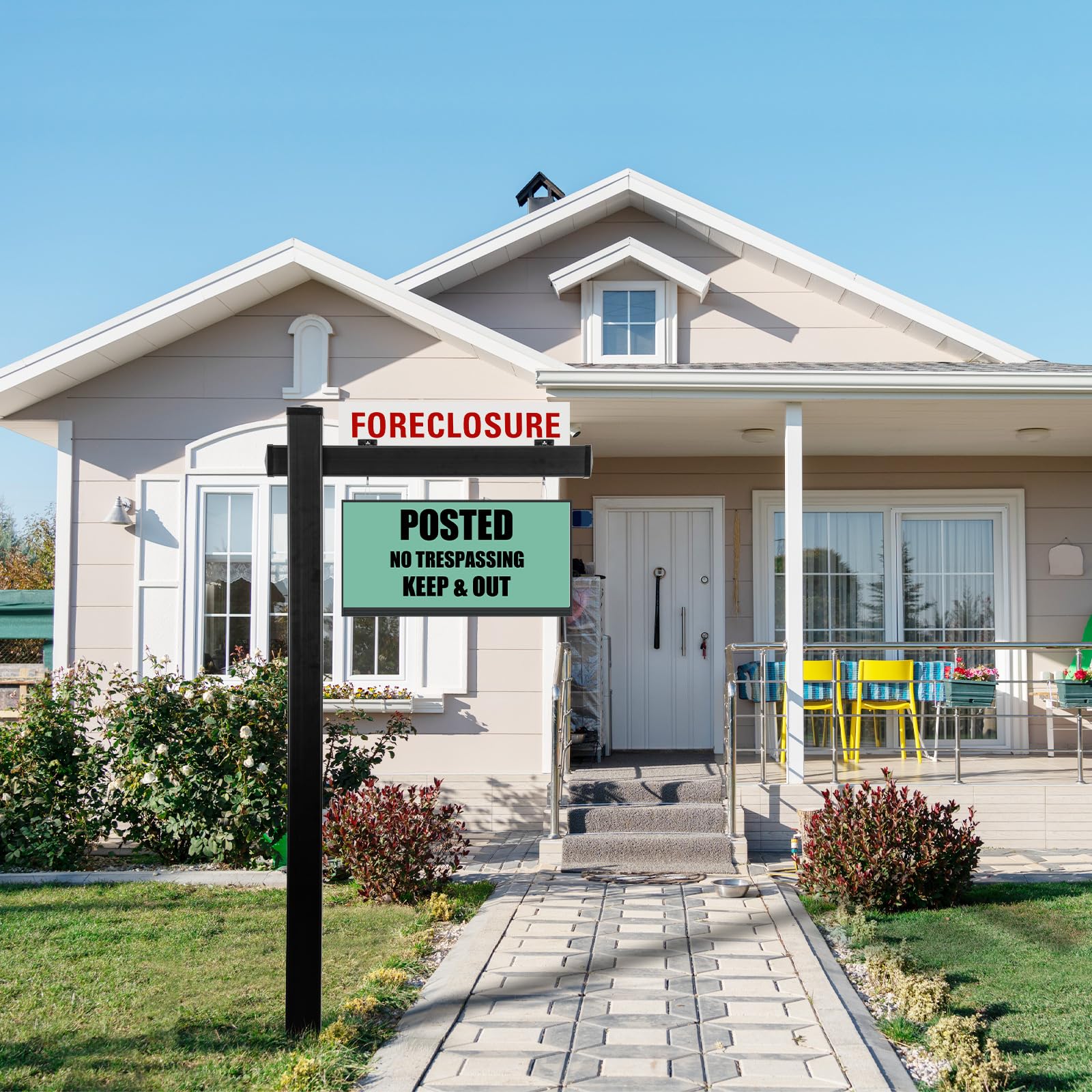 Goplus Real Estate Sign Posts,Vinyl Realtor Sign Post (4” x 4” x 72”) with Flat Cap for Open House and Home for Sale - Image 5