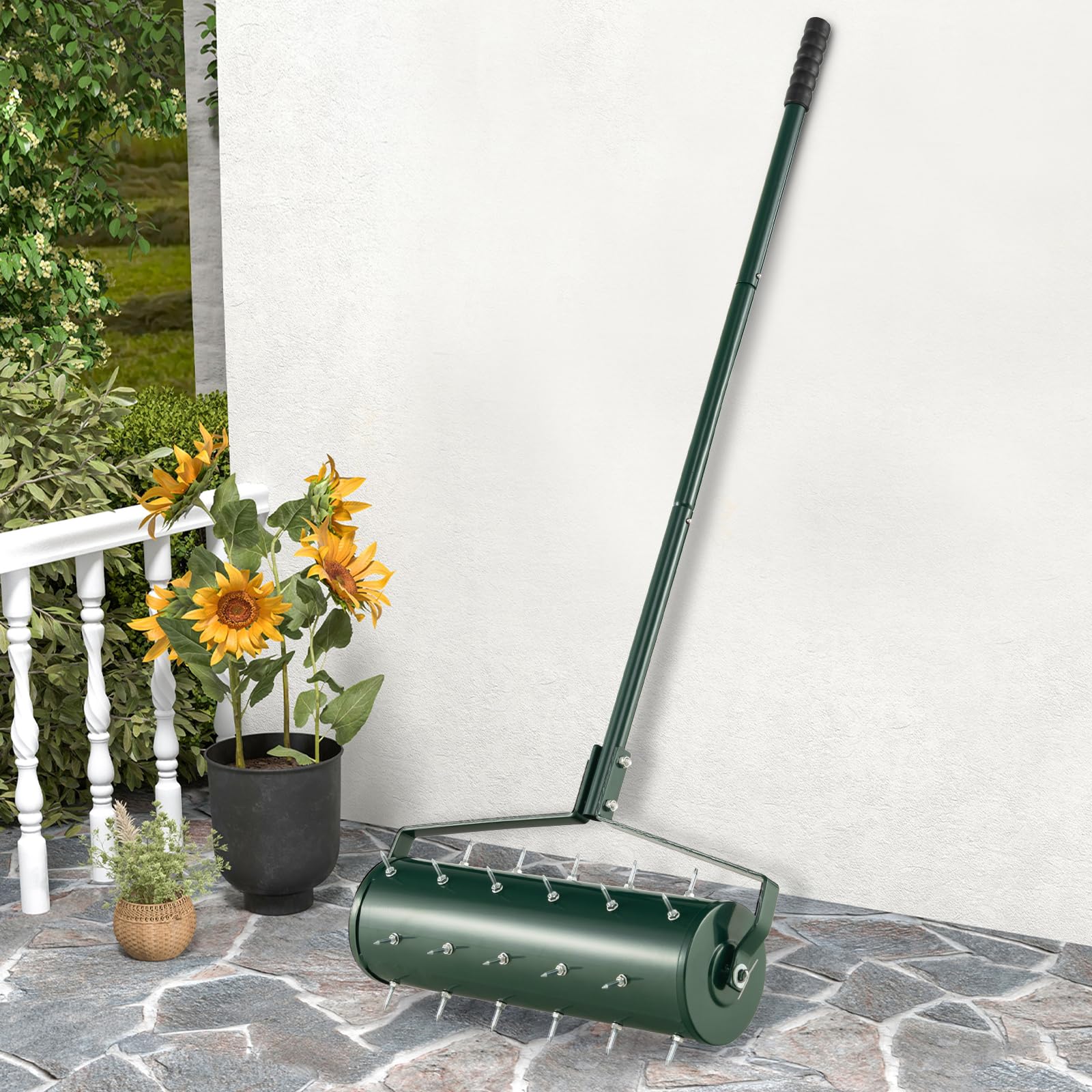 Goplus Rolling Lawn Aerator, Filled with Sand or Stone - Image 9