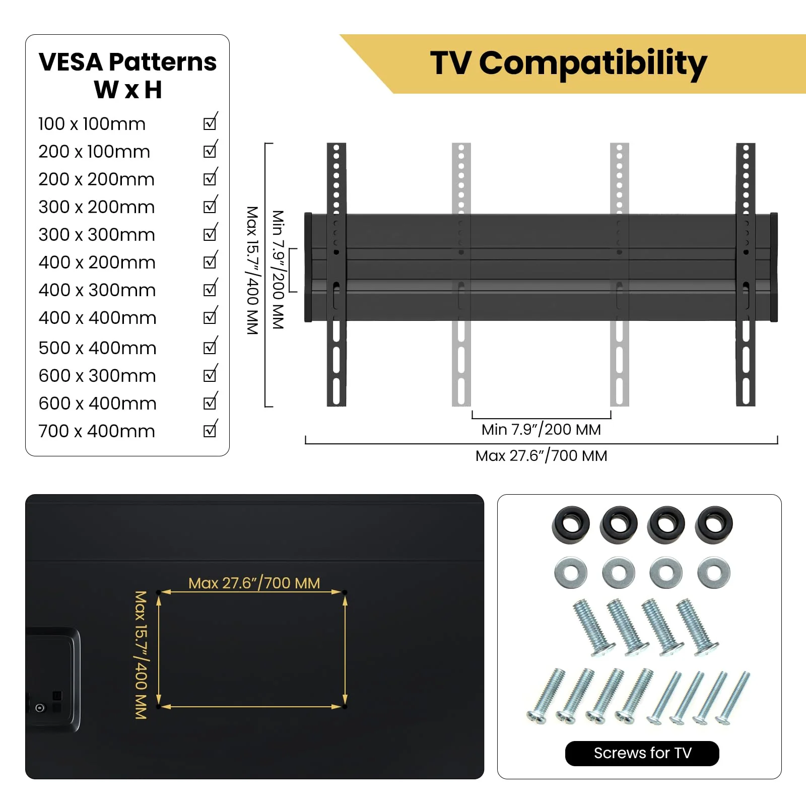 Goplus Rolling TV Stand for 32"-85" Flat Curved LED/LCD/OLED TVs up to 132 LBS, Mobile Floor TV Trolley Max VESA 400 x 700 mm - Image 3