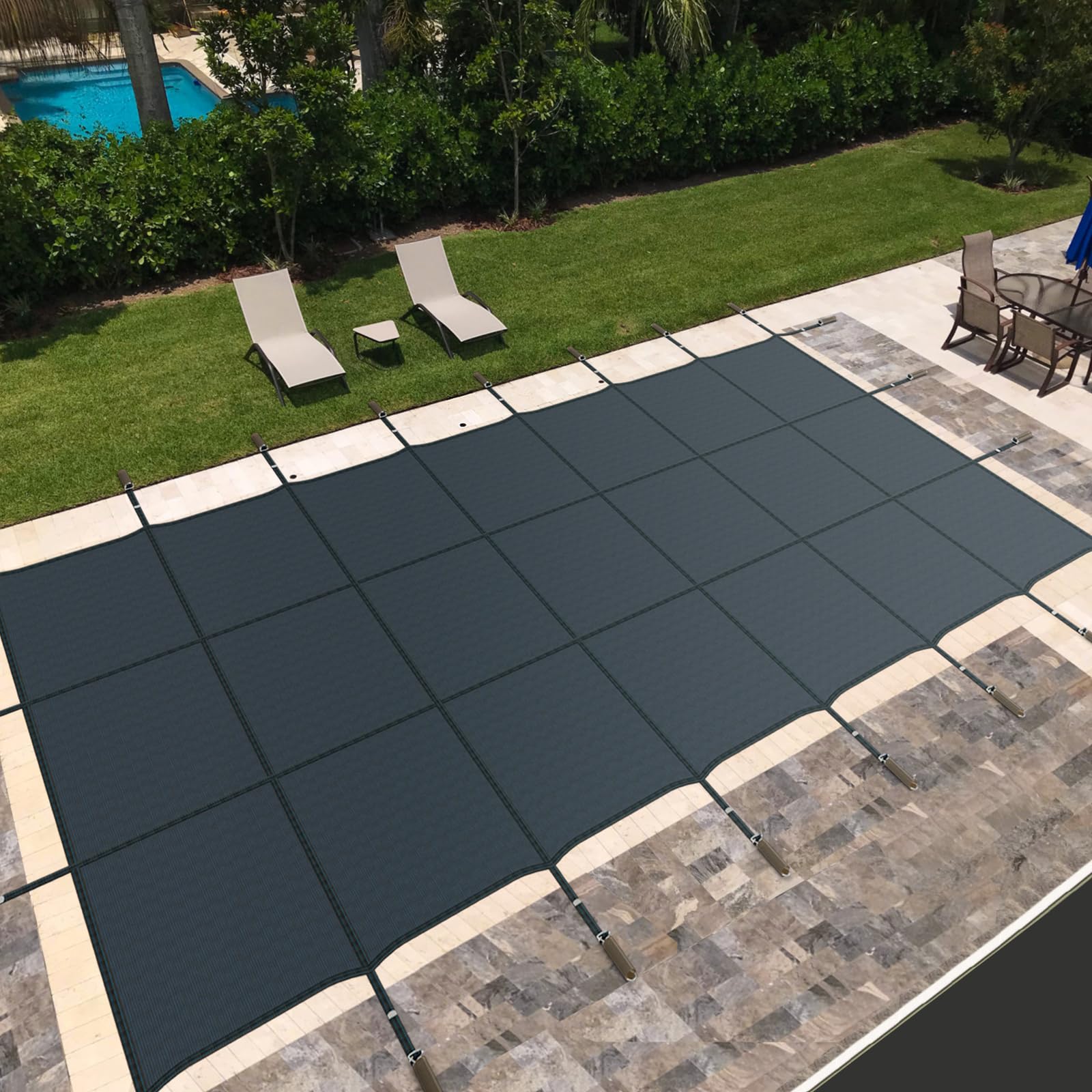 Goplus Safety Pool Cover, Fits 32FTx16FT Inground Swimming Pools (Size 34 x 18 ft, Fits 32 x 16 ft) - Image 9