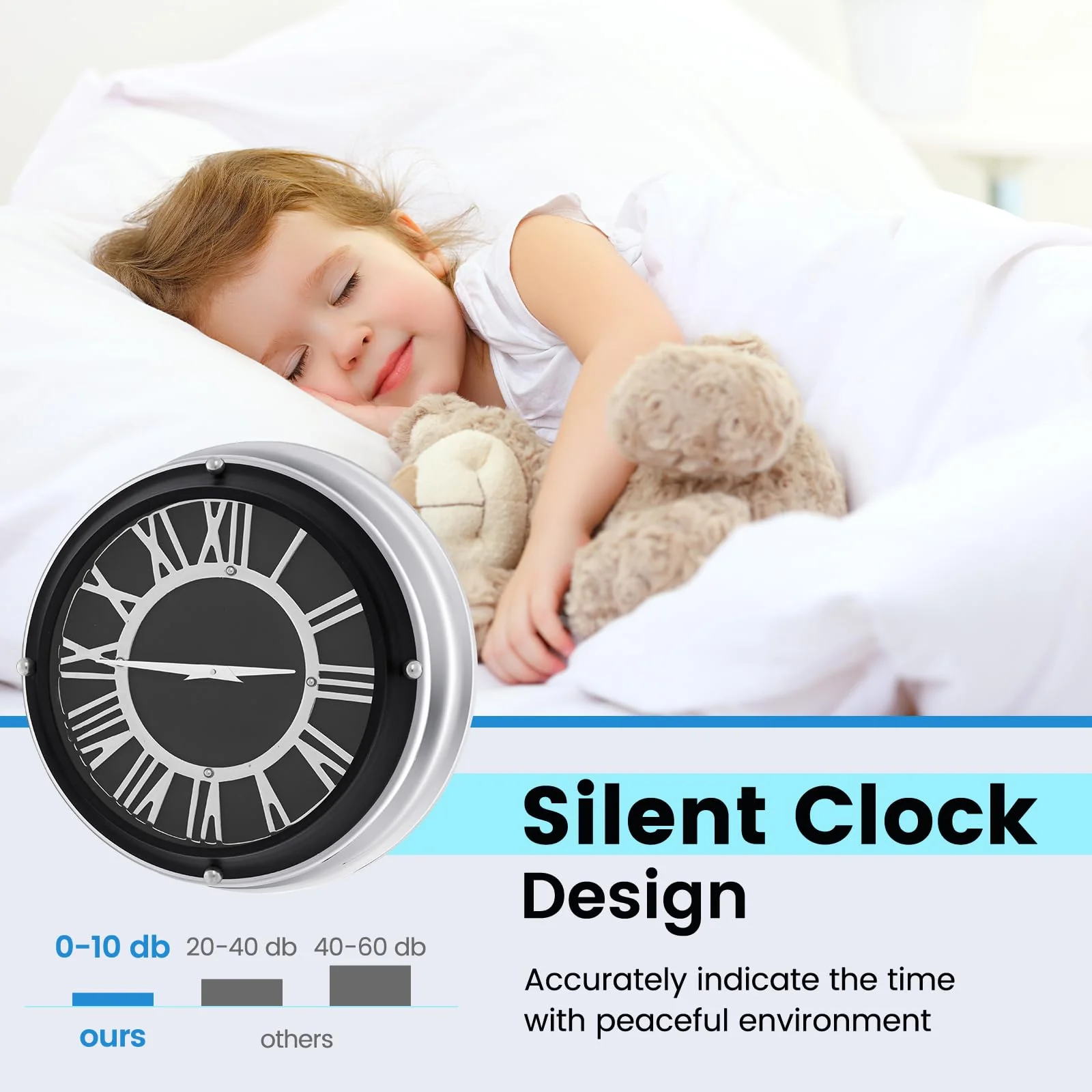 Goplus Silent Wall Clock, Non-Ticking Modern Clock - Image 5