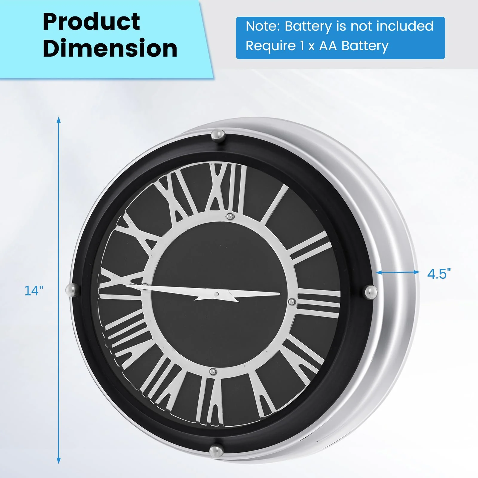 Goplus Silent Wall Clock, Non-Ticking Modern Clock - Image 8