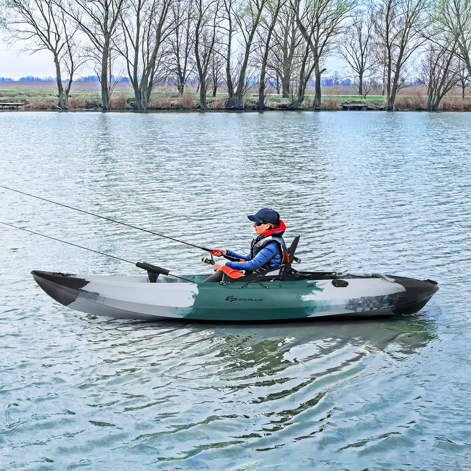 Goplus Sit-on-Top Fishing Kayaks for Adults, 9.7 FT One Person Recreational Touring Kayak - Image 9