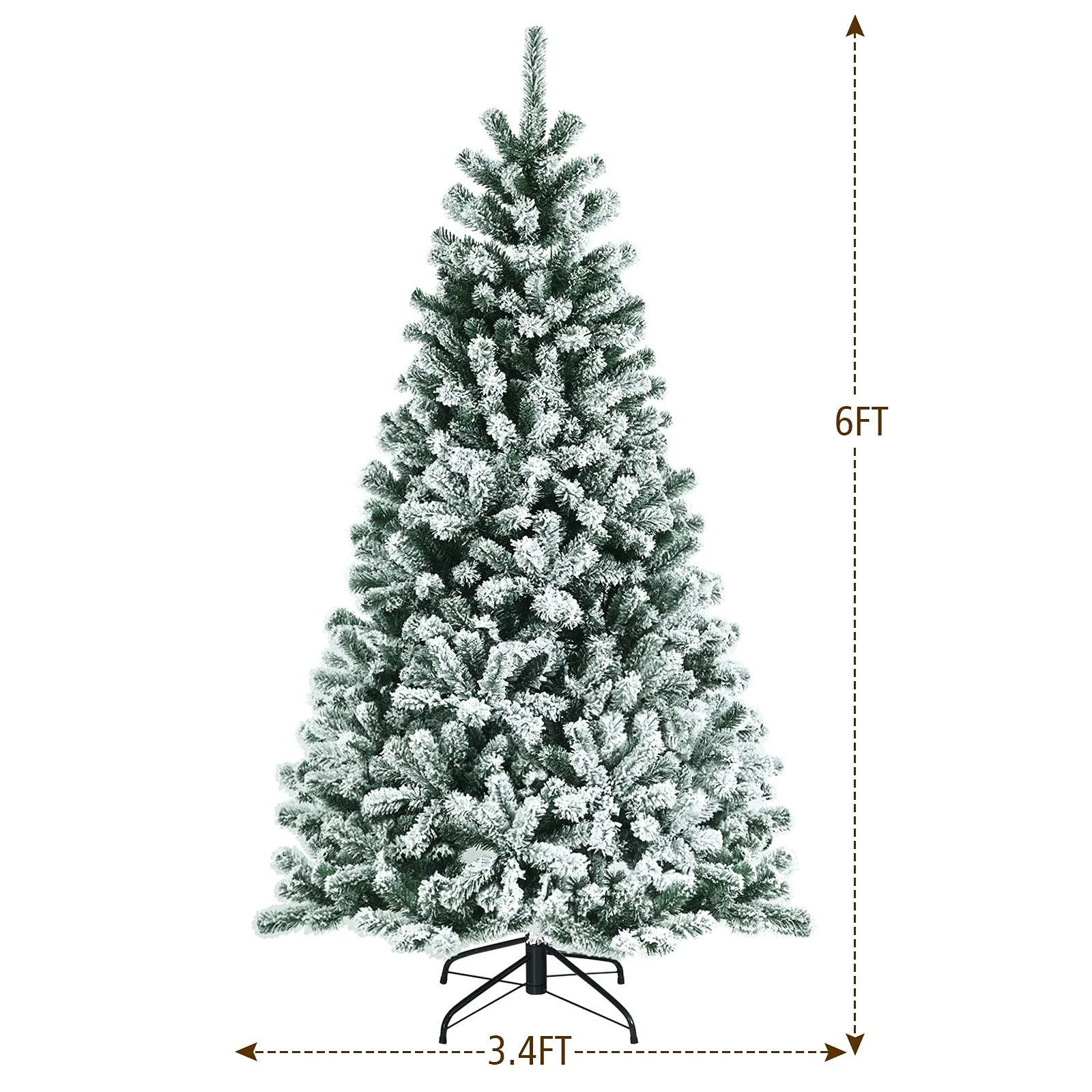 Goplus Snow Flocked Christmas Tree, Artificial Hinged Xmas Tree - Image 8