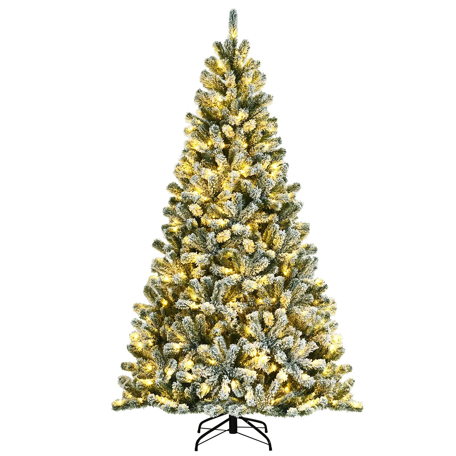 Goplus Snow Flocked Christmas Tree, Artificial Hinged Xmas Tree - Image 9