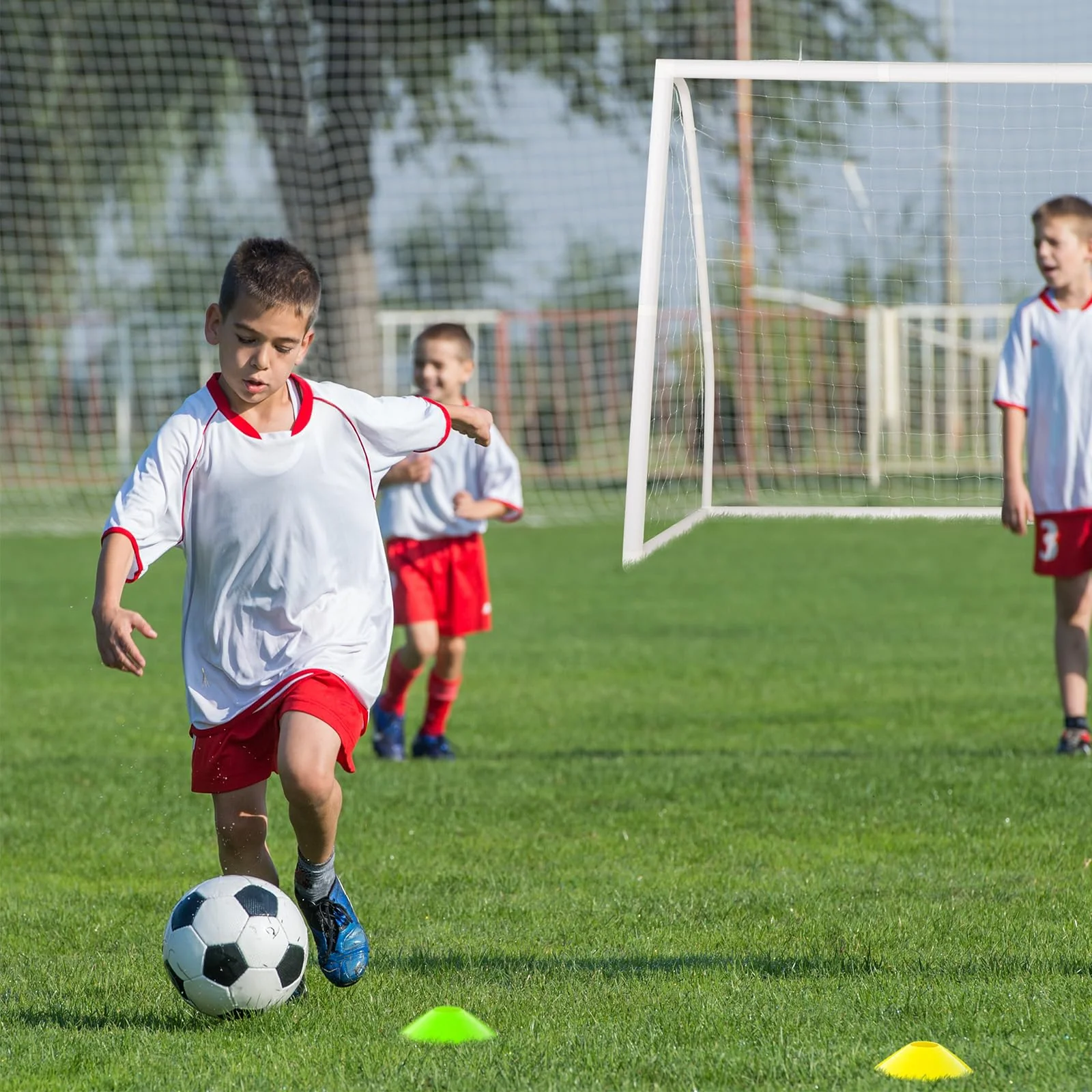 Goplus Soccer Goal, 8'x6' Soccer Net with Strong UPVC Frame, Quick Set-up, High-Strength Netting - Image 2