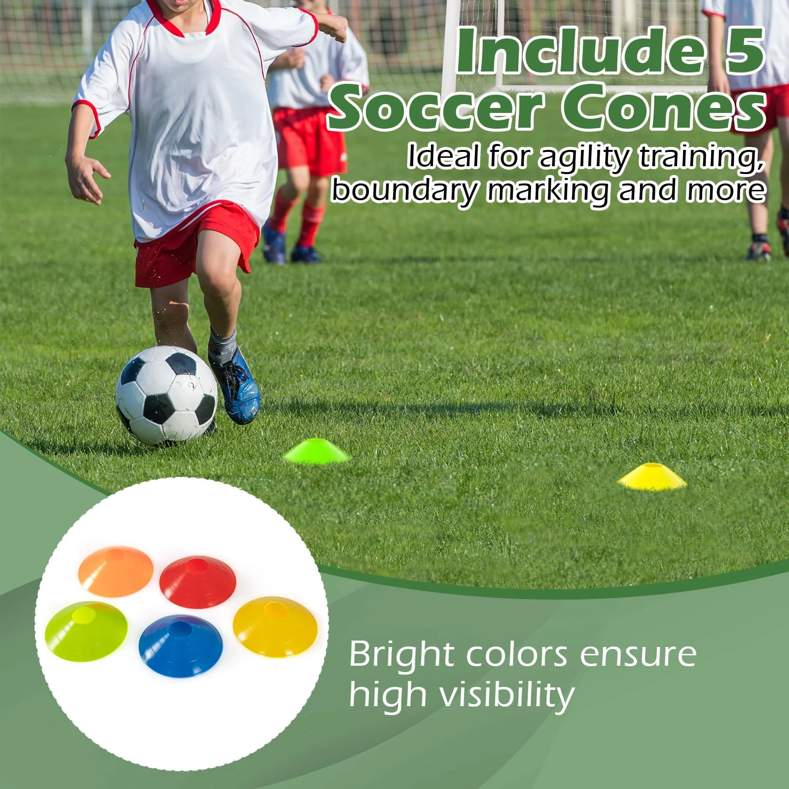 Goplus Soccer Goal, 8'x6' Soccer Net with Strong UPVC Frame, Quick Set-up, High-Strength Netting - Image 5