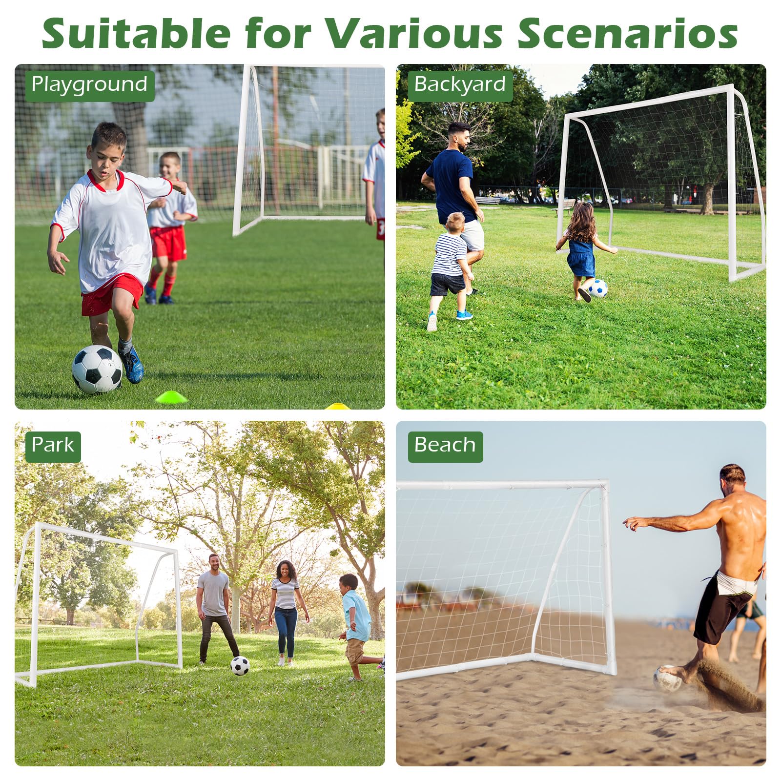 Goplus Soccer Goal, 8'x6' Soccer Net with Strong UPVC Frame, Quick Set-up, High-Strength Netting - Image 6