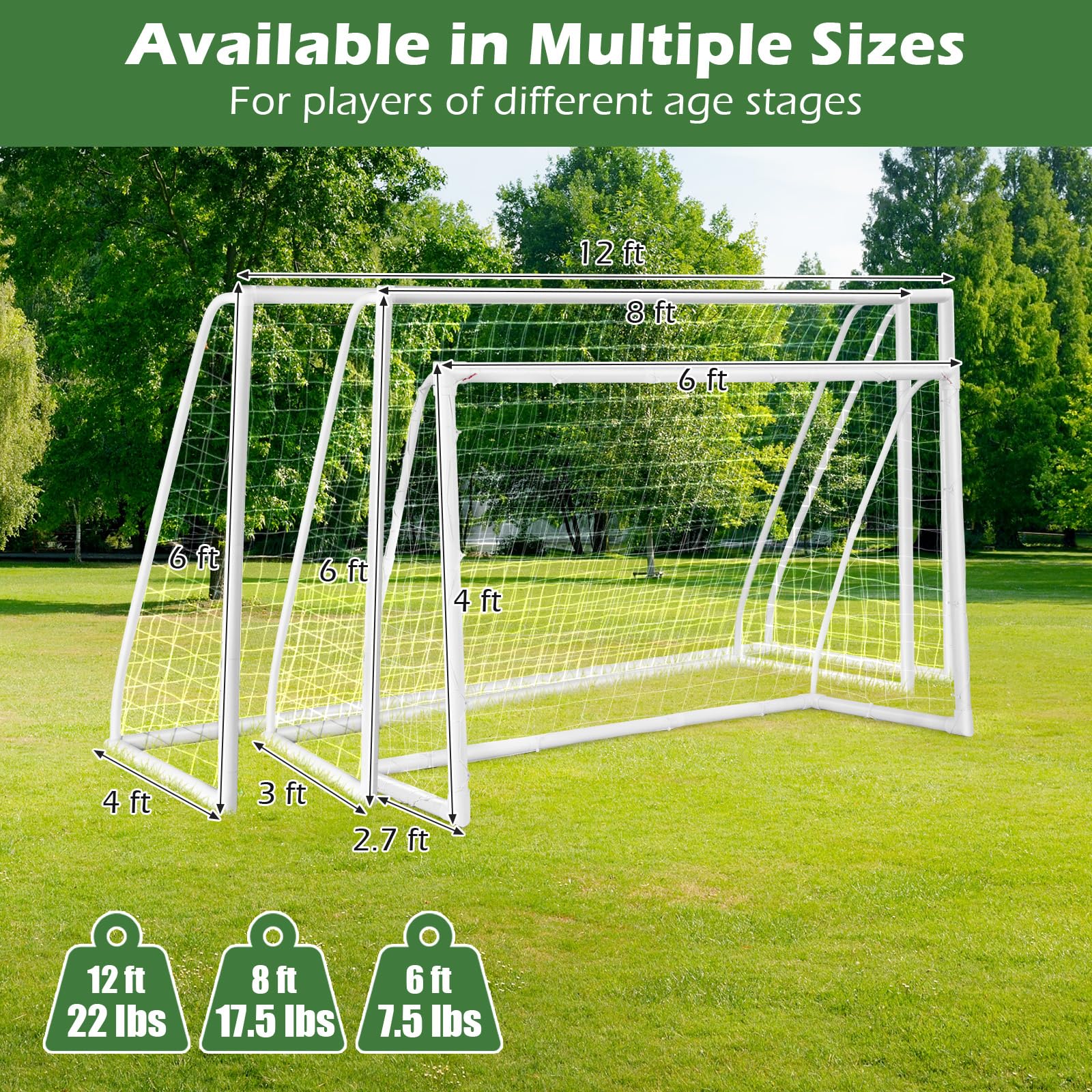 Goplus Soccer Goal, 8'x6' Soccer Net with Strong UPVC Frame, Quick Set-up, High-Strength Netting - Image 7