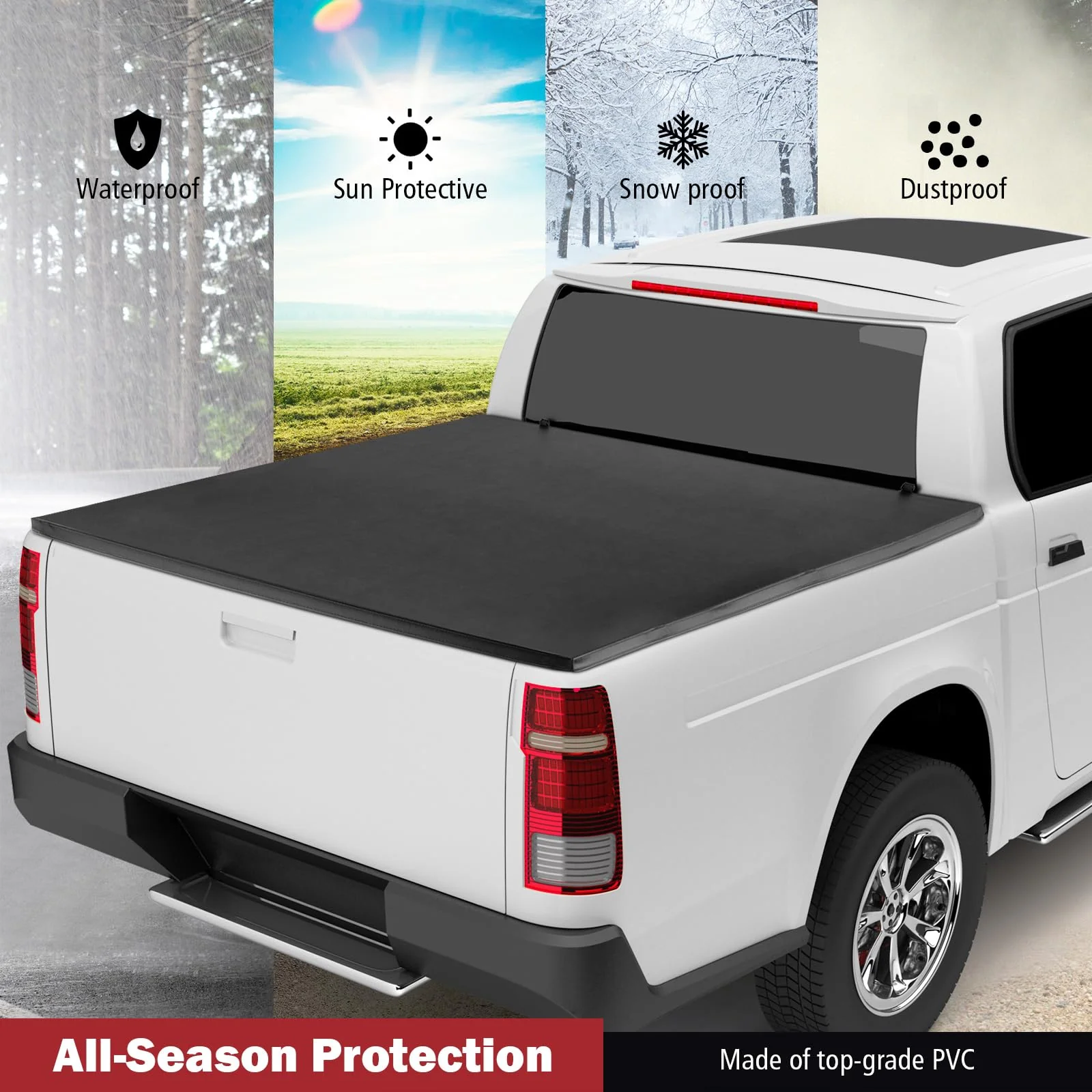 Goplus Soft Quad-Fold Tonneau Cover - Image 4
