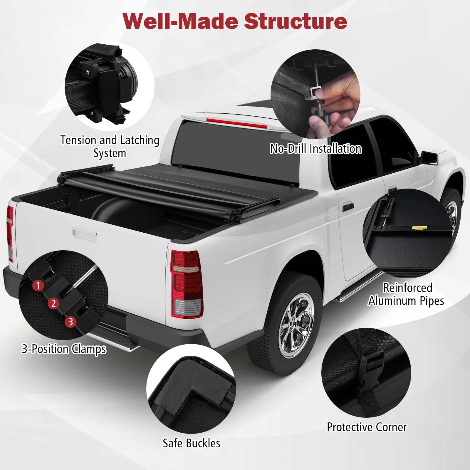 Goplus Soft Quad-Fold Tonneau Cover - Image 7