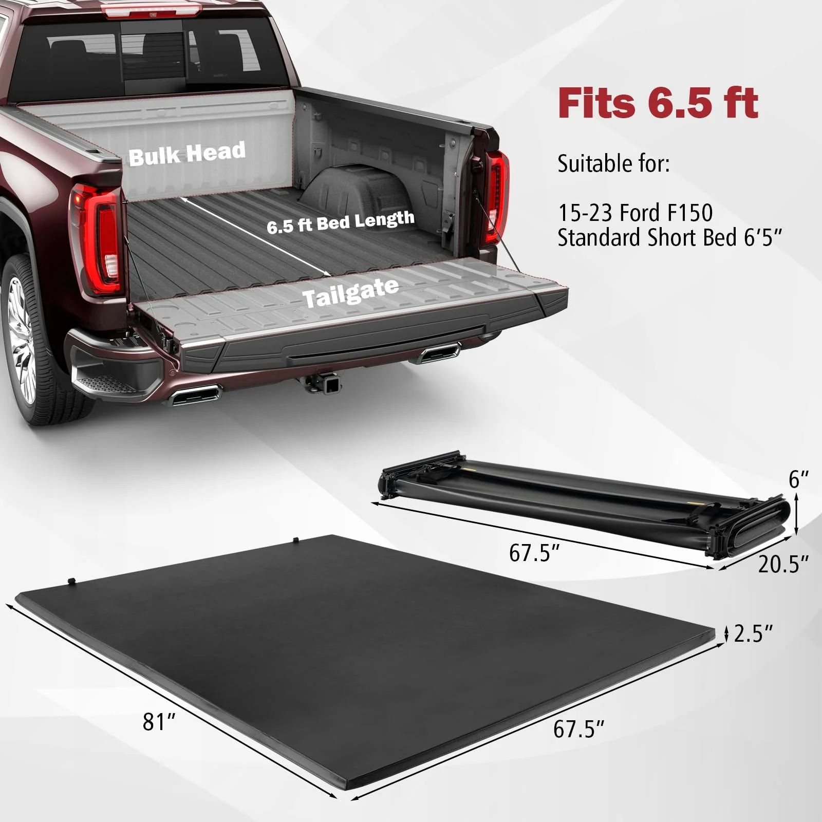 Goplus Soft Quad-Fold Tonneau Cover - Image 9