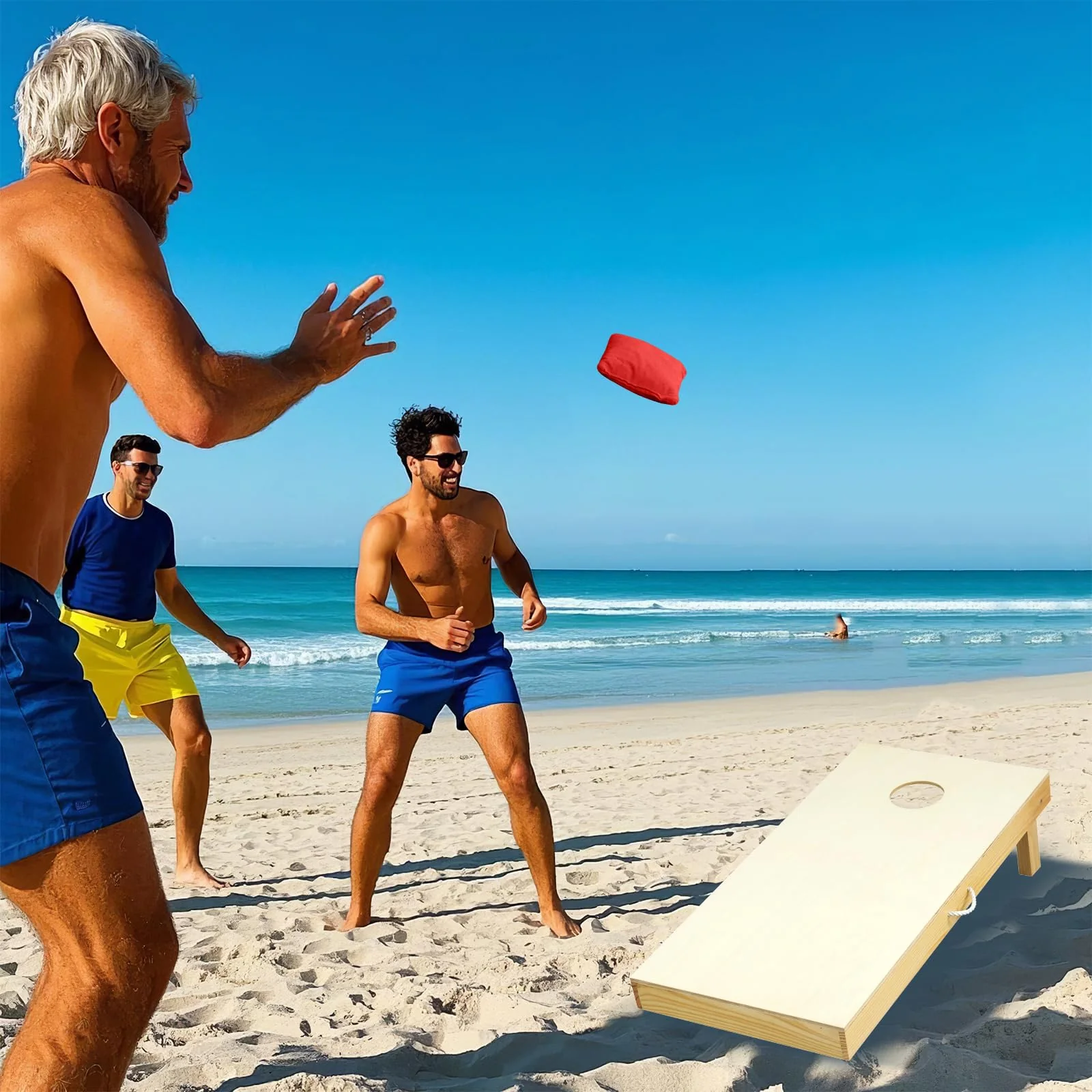 Goplus Solid Wood Corn Hole Game Board Includes 8 Bean Bags - Image 17