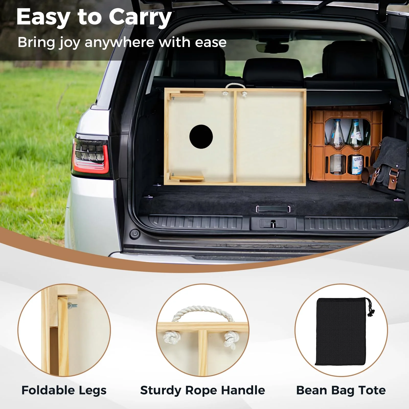 Goplus Solid Wood Corn Hole Game Board Includes 8 Bean Bags - Image 5