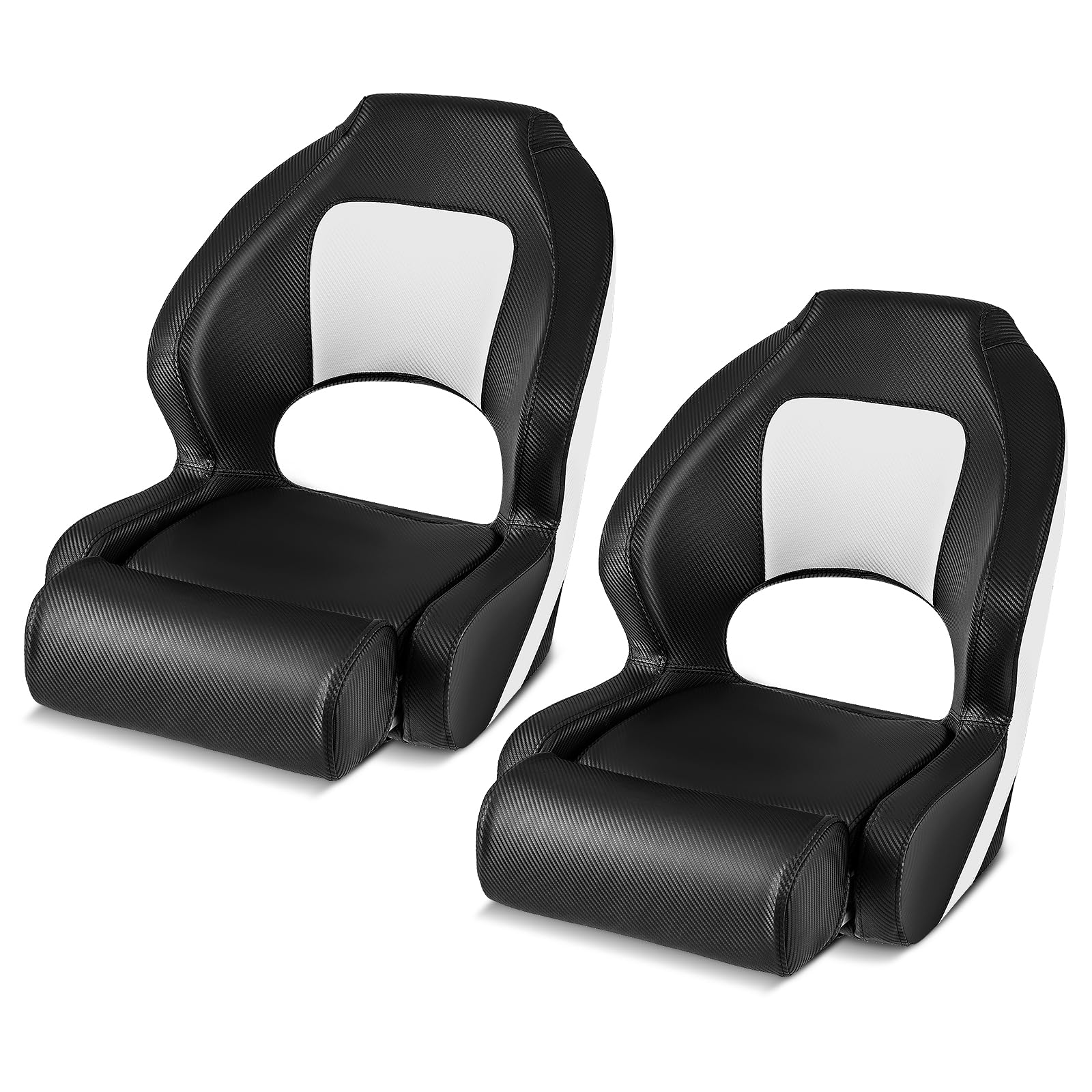 Goplus Sports Flip Up Boat Seat, Captain Bucket Seat w/Thick Sponge Bolster & Waterproof PVC Leather Upholstery - Image 11