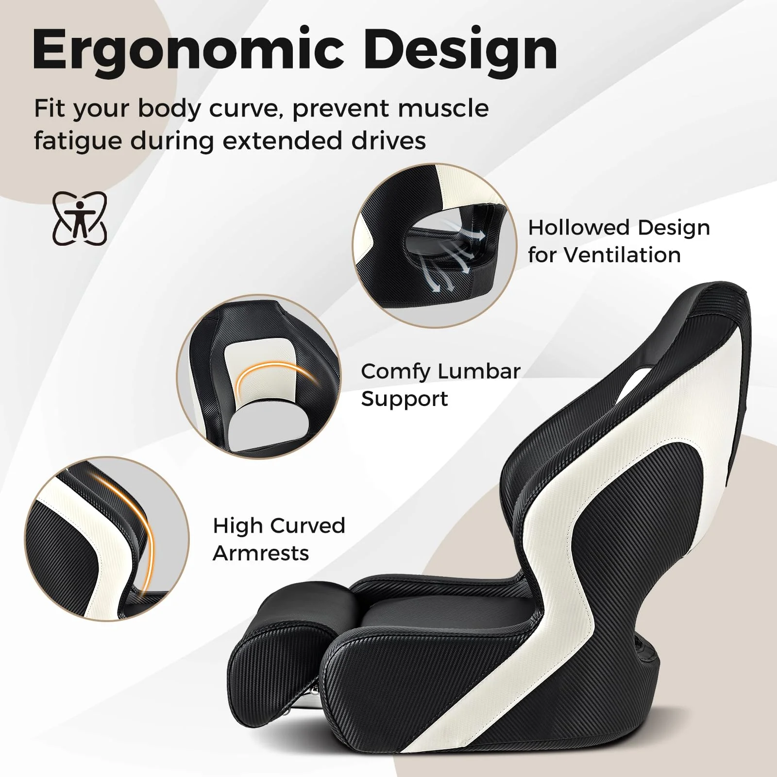 Goplus Sports Flip Up Boat Seat, Captain Bucket Seat w/Thick Sponge Bolster & Waterproof PVC Leather Upholstery - Image 5
