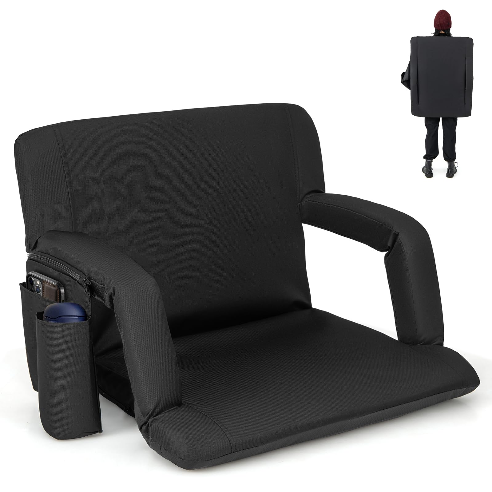 Goplus Stadium Seating for Bleachers 24.5’’ Wide Folding Bleacher Chair