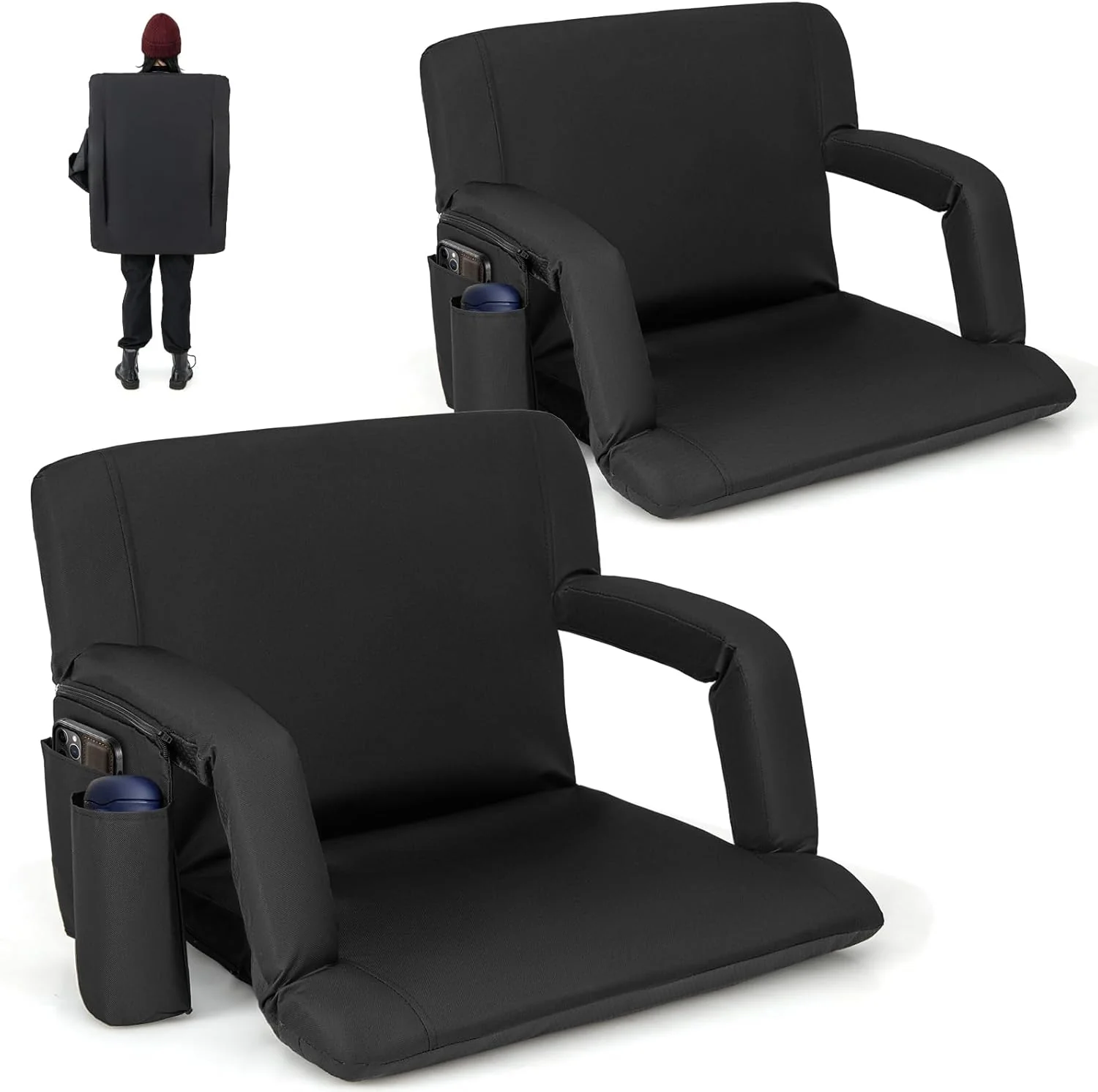 Goplus Stadium Seating for Bleachers 24.5’’ Wide Folding Bleacher Chair - Image 10