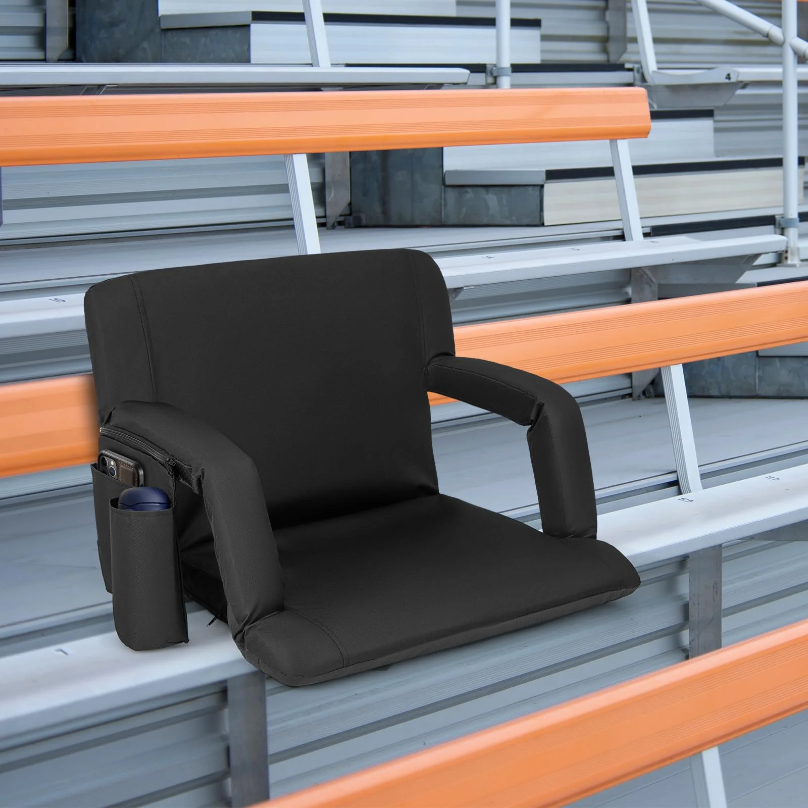 Goplus Stadium Seating for Bleachers 24.5’’ Wide Folding Bleacher Chair - Image 3