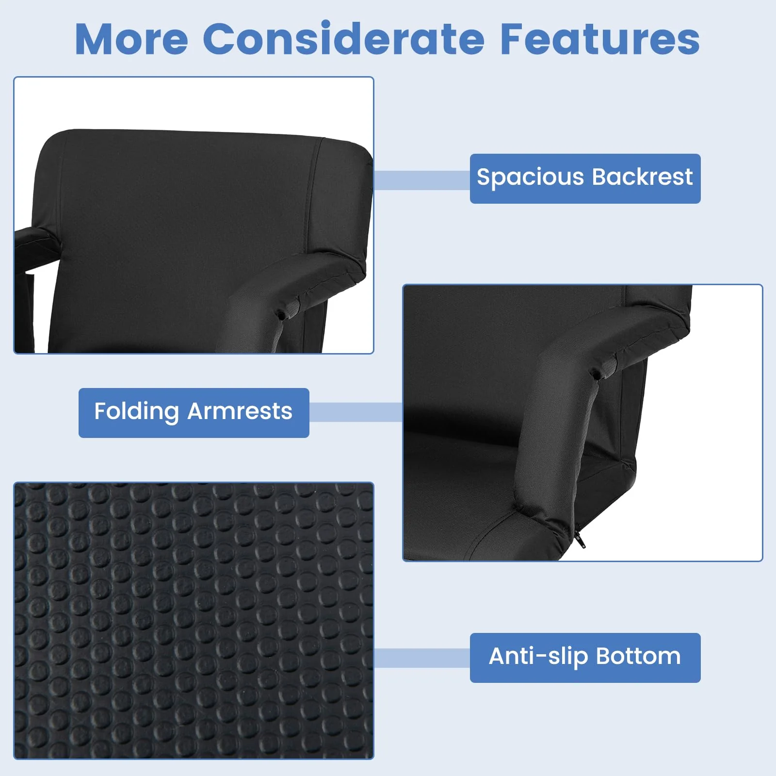 Goplus Stadium Seating for Bleachers 24.5’’ Wide Folding Bleacher Chair - Image 9