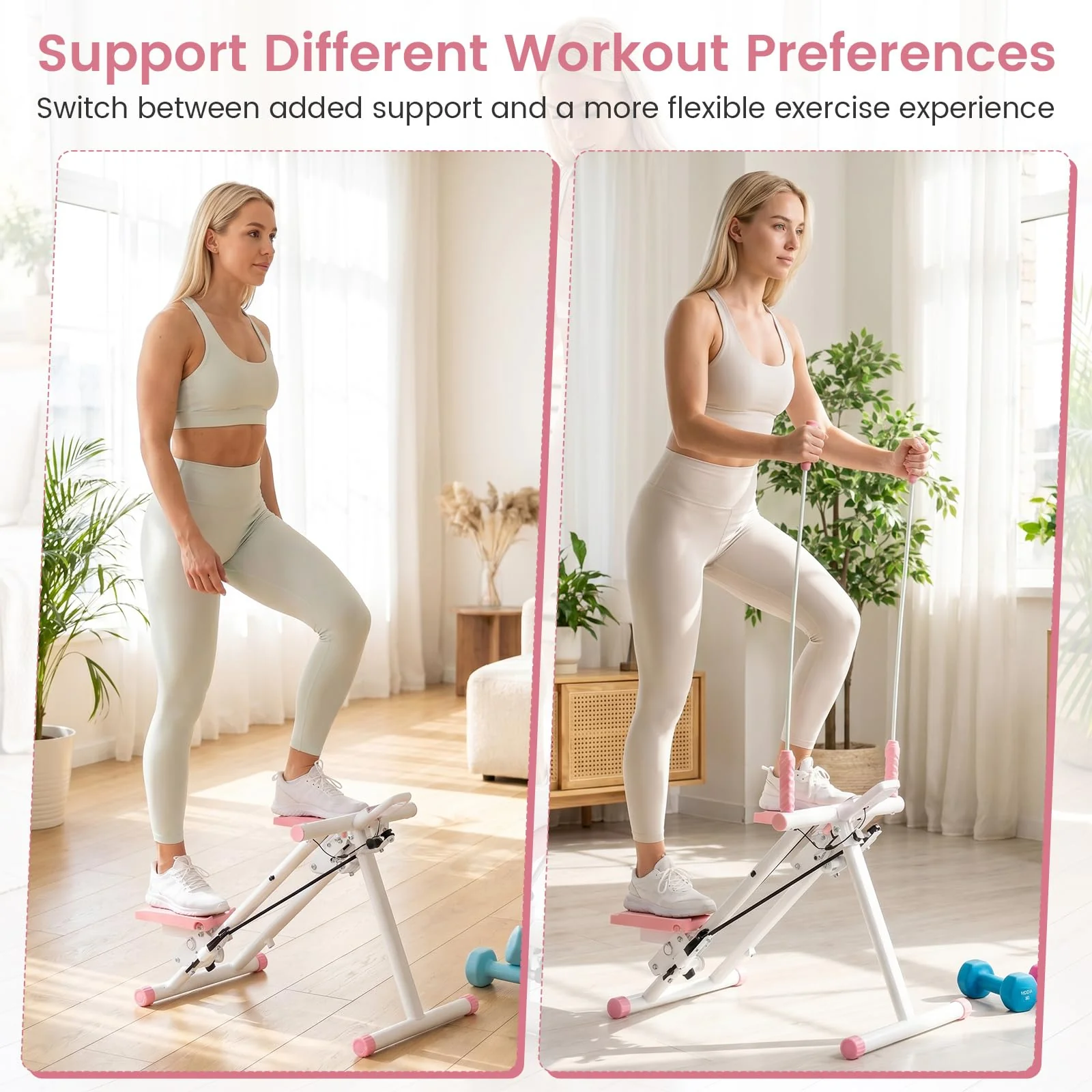 Goplus Stair Stepper Foldable Vertical Climber Exercise Machine with Detachable Handlebar - Image 3