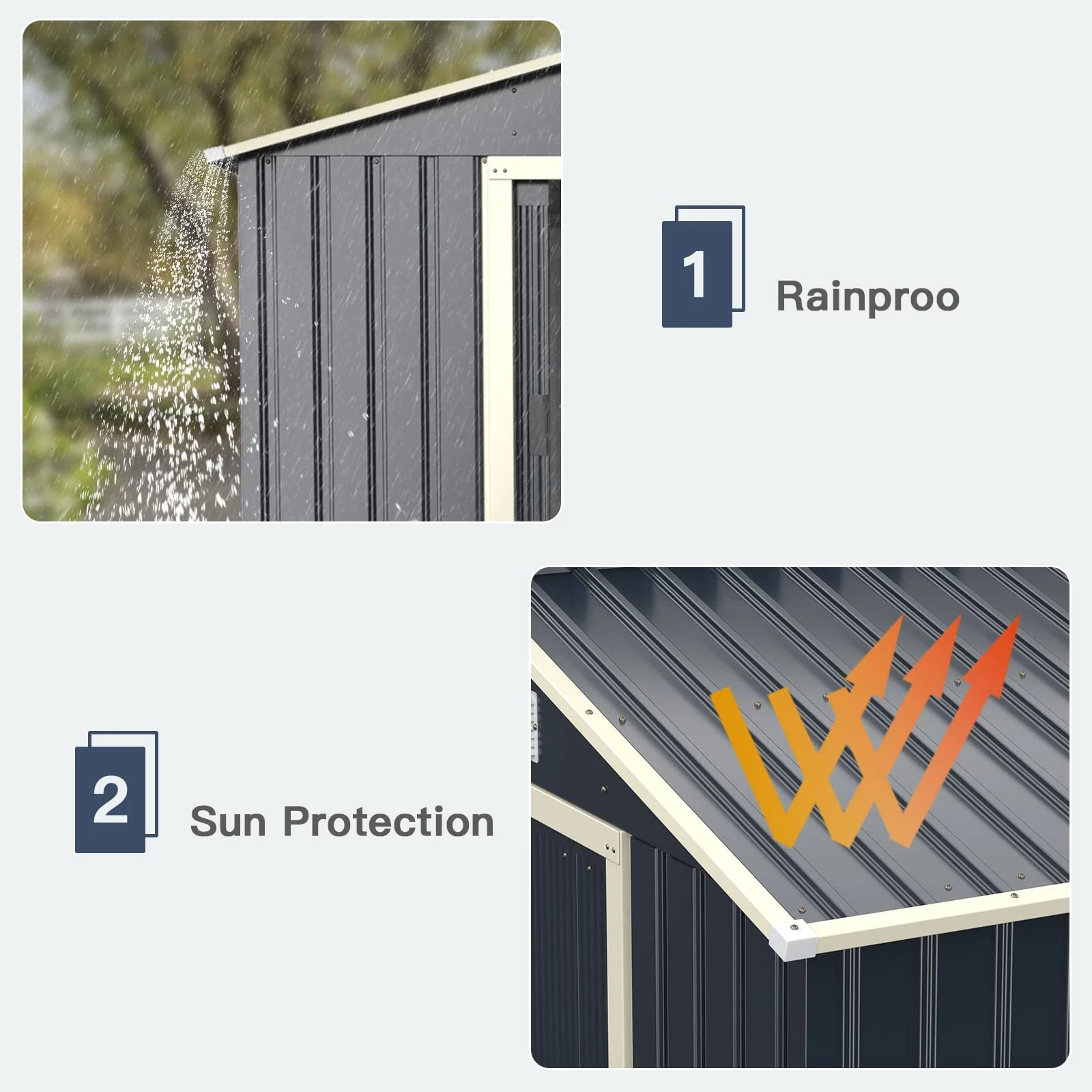 Goplus Storage Shed, Metal Outdoor Building Organizer - Image 13