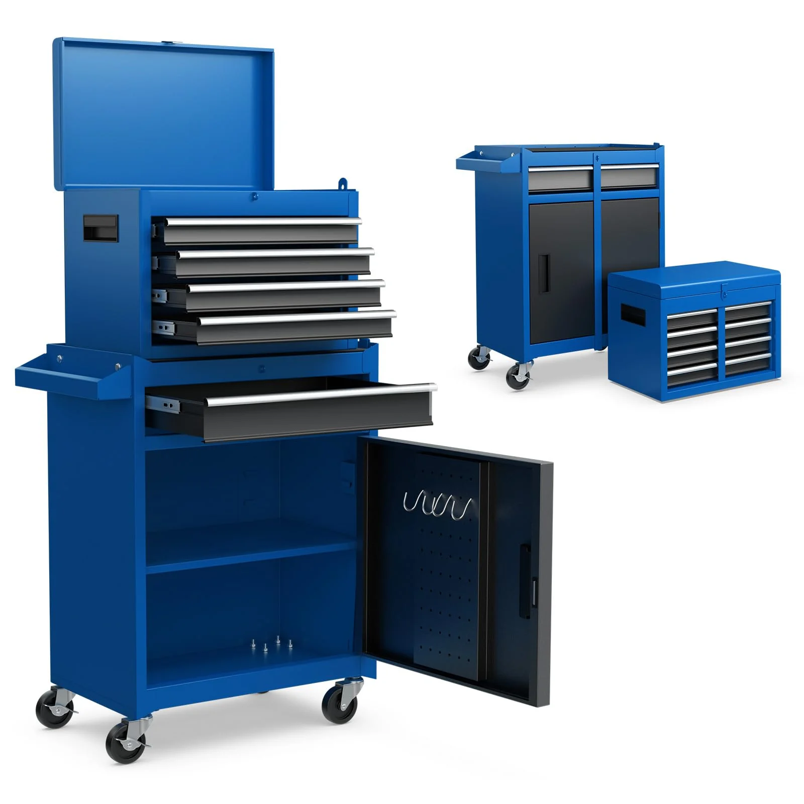 Goplus Tool Chest, 5-Drawer Rolling Tool Storage Cabinet with Detachable Top Tool Box - Image 15