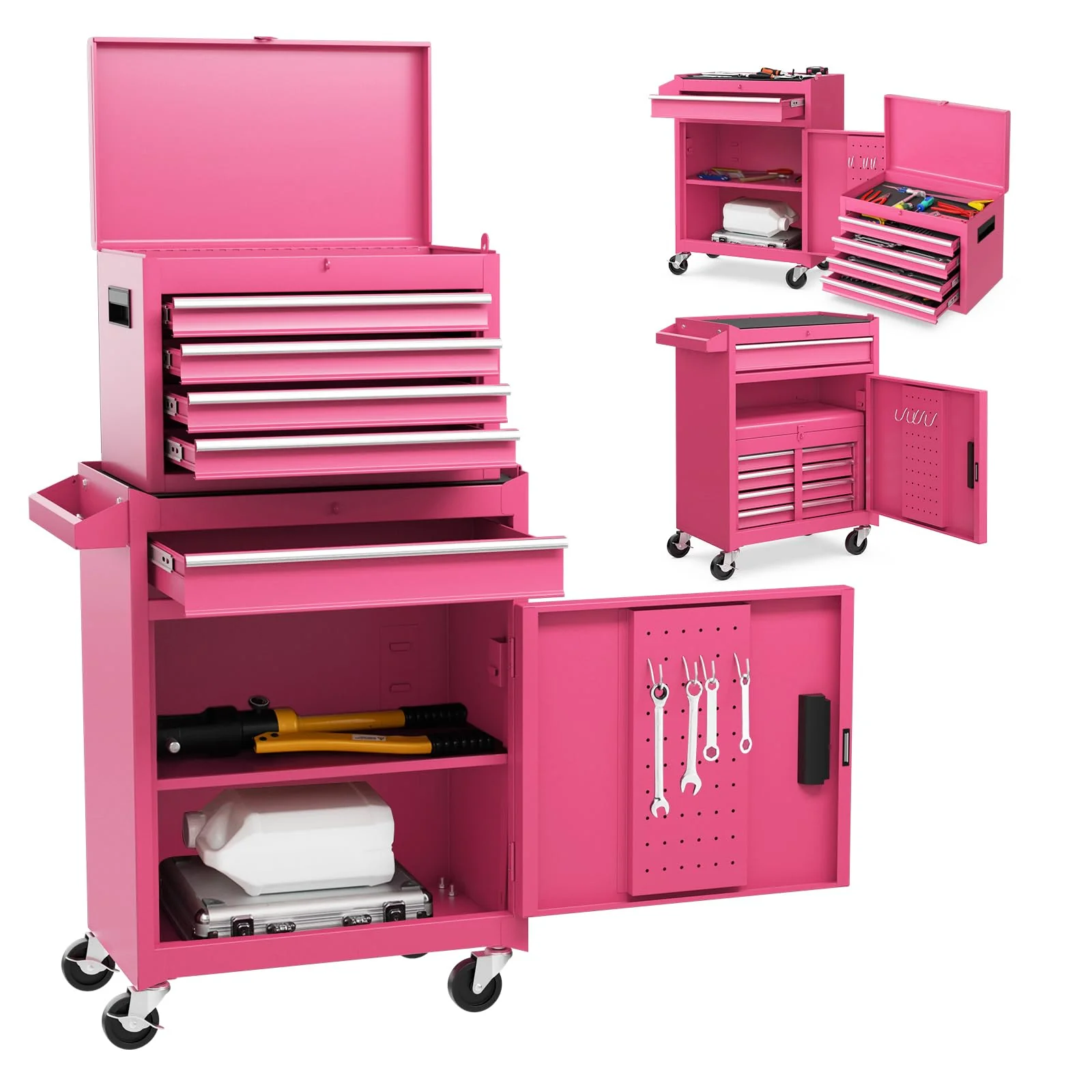 Goplus Tool Chest, 5-Drawer Rolling Tool Storage Cabinet with Detachable Top Tool Box - Image 20