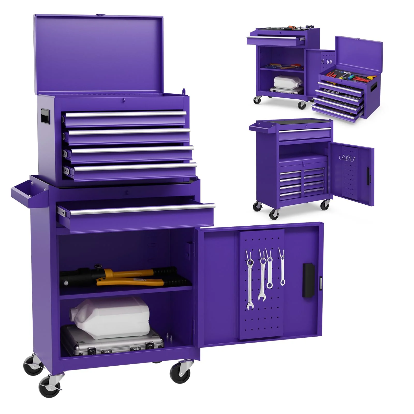 Goplus Tool Chest, 5-Drawer Rolling Tool Storage Cabinet with Detachable Top Tool Box - Image 21