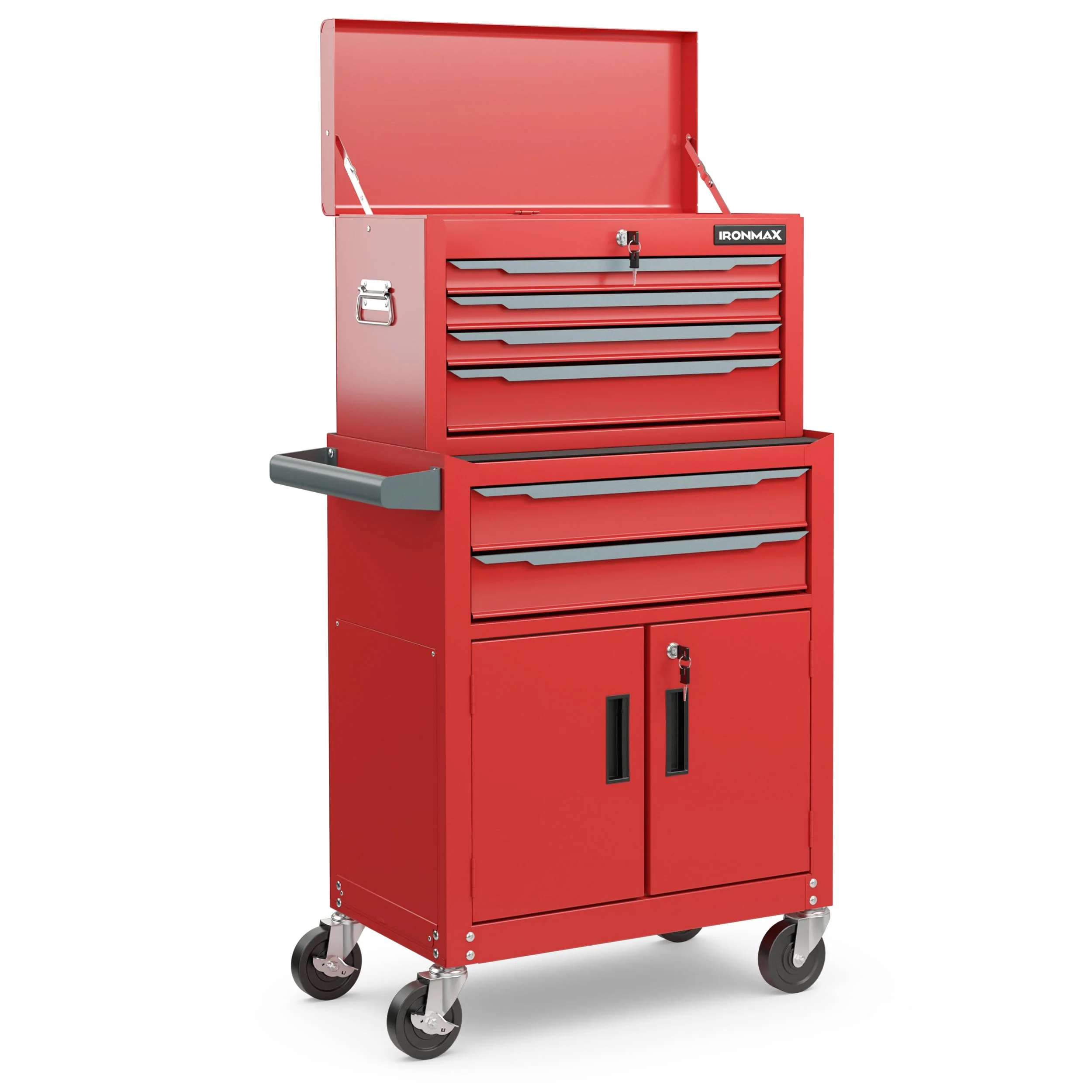 Goplus Tool Chest, 6 Drawers Extra Large Rolling Too Storage Cabinet with 4â Universal Lockable Wheels - Image 6