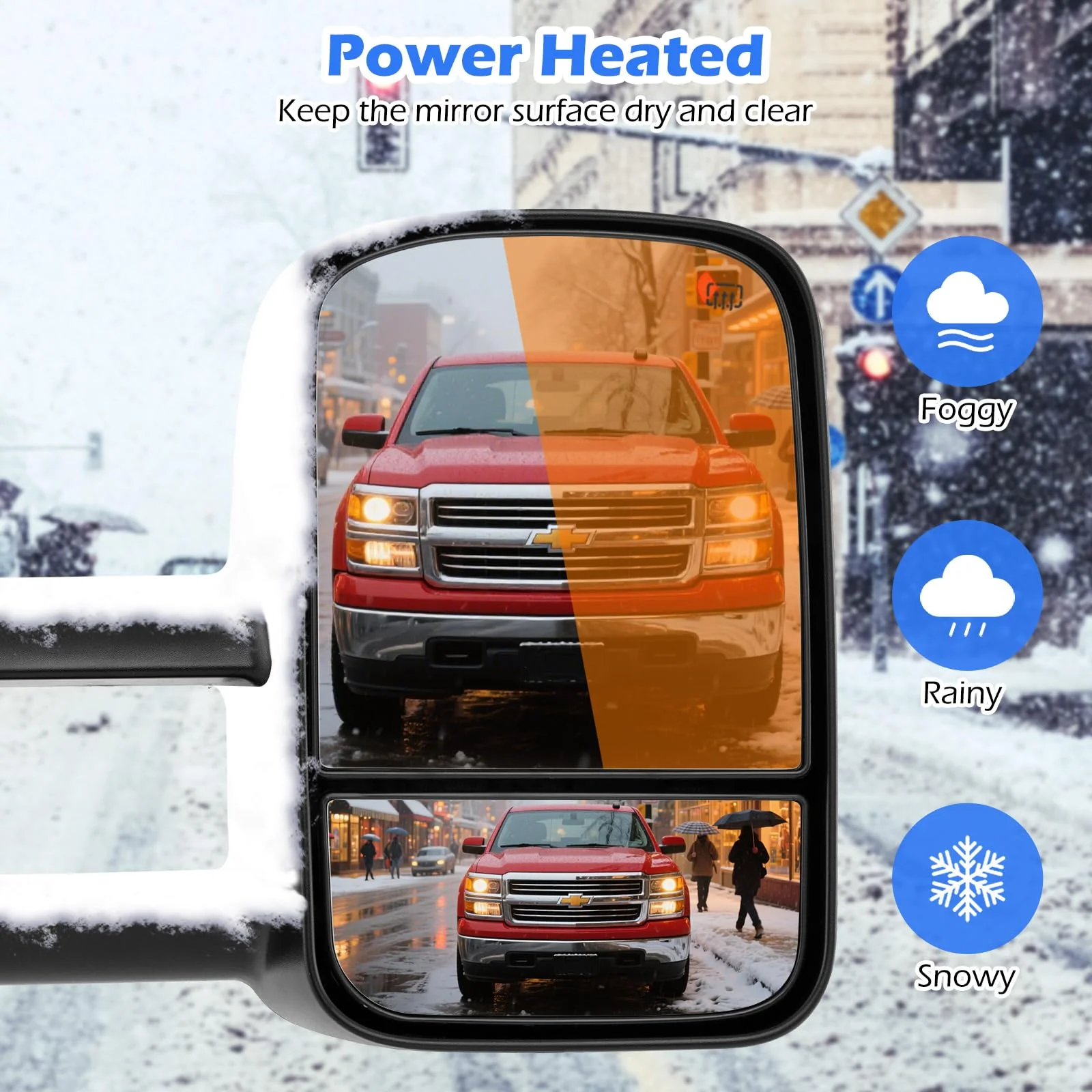 Goplus Tow Mirrors for 2003-2006 Chevy Silverado GMC Sierra Avalanche Suburban Tahoe Yukon XL - Image 2