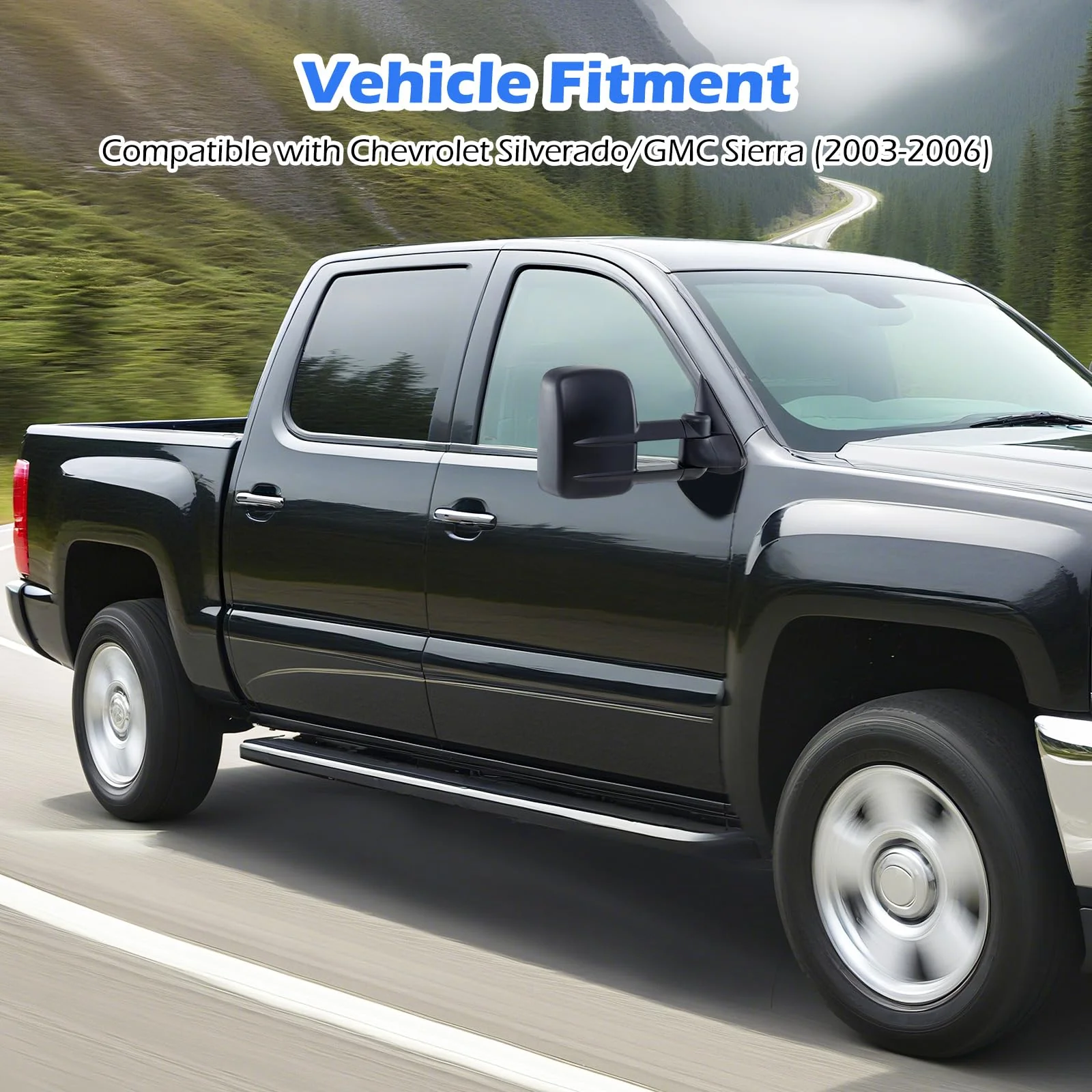 Goplus Tow Mirrors for 2003-2006 Chevy Silverado GMC Sierra Avalanche Suburban Tahoe Yukon XL - Image 9